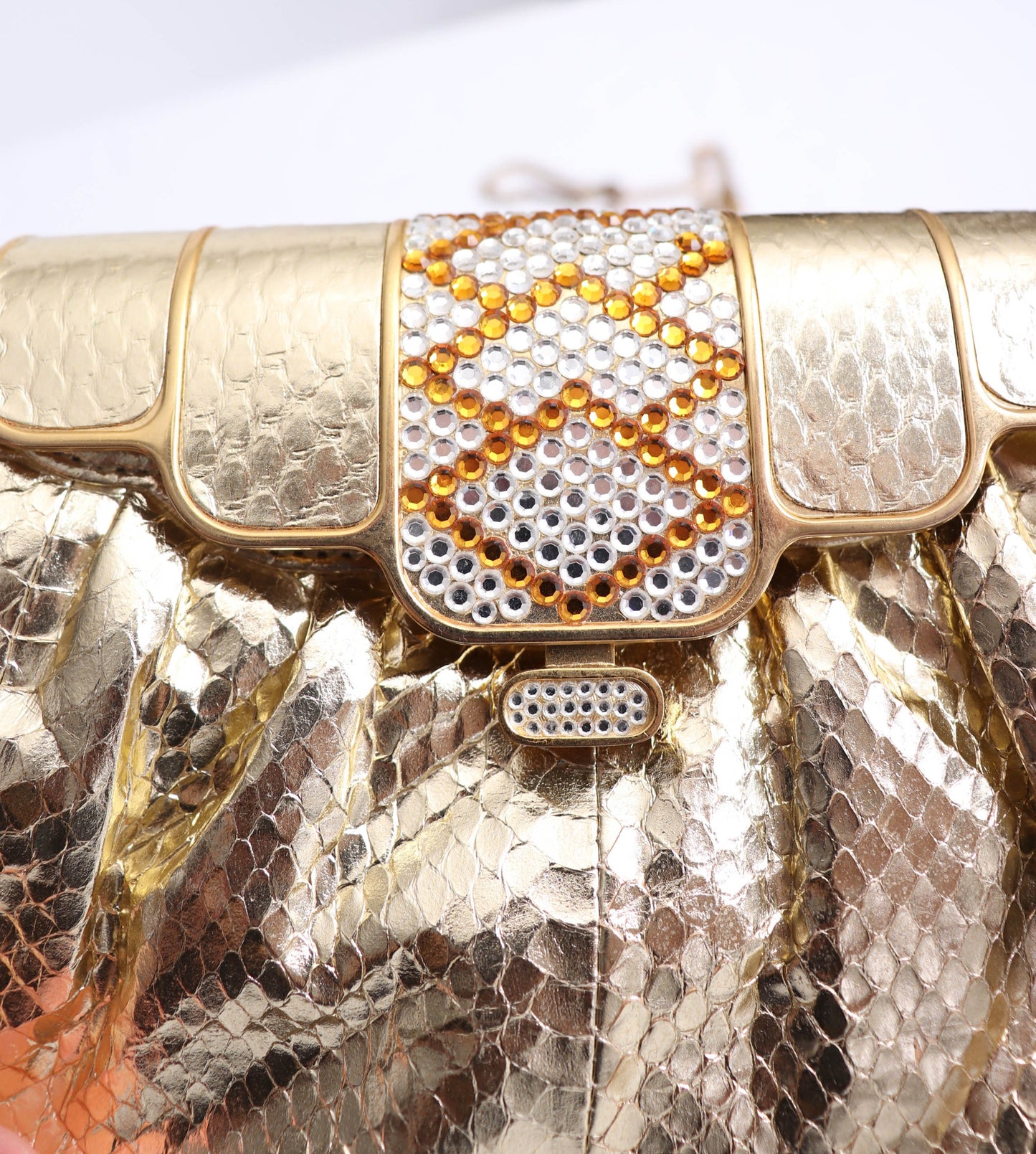 80's Gold Snakeskin Handbag
