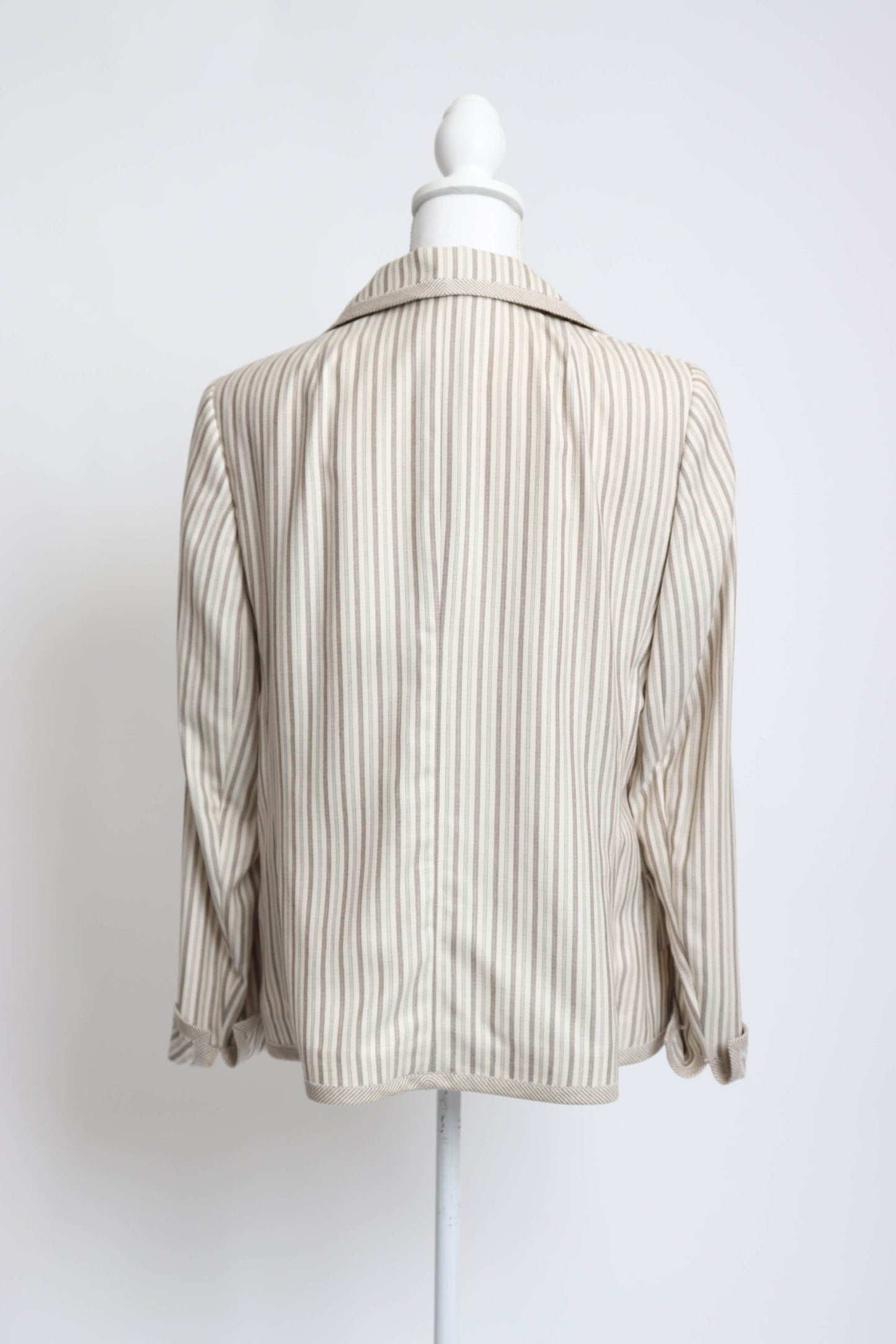 90's Akris Cashmere and Silk Pinstripe Blazer L