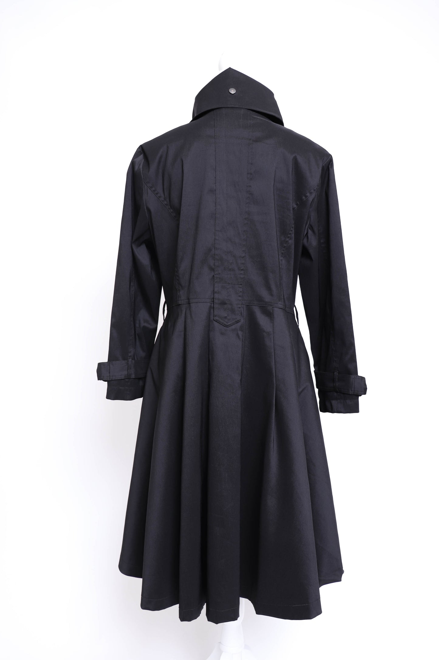 00's Black Trench Coat Dress L