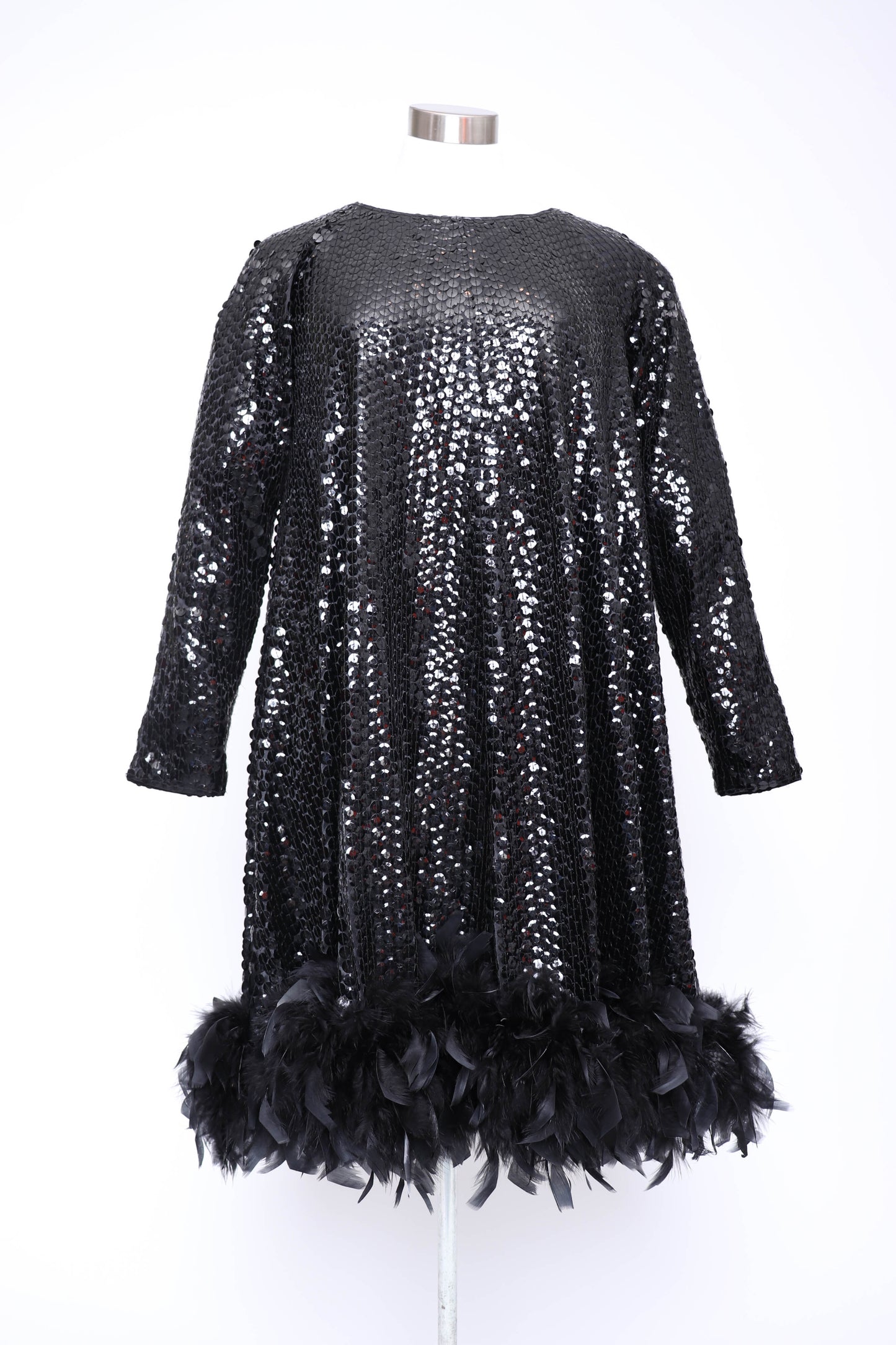 80's Black Sequin Dress L/XL