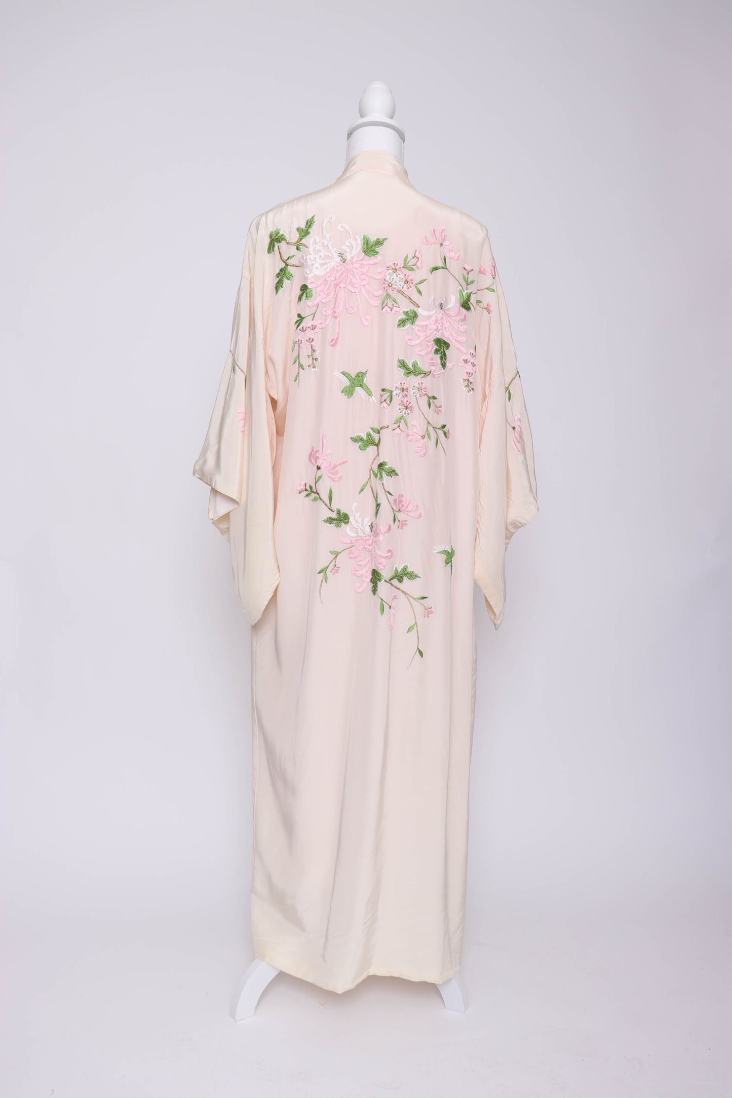 80's Blush Floral Japanese Kimono L/XL