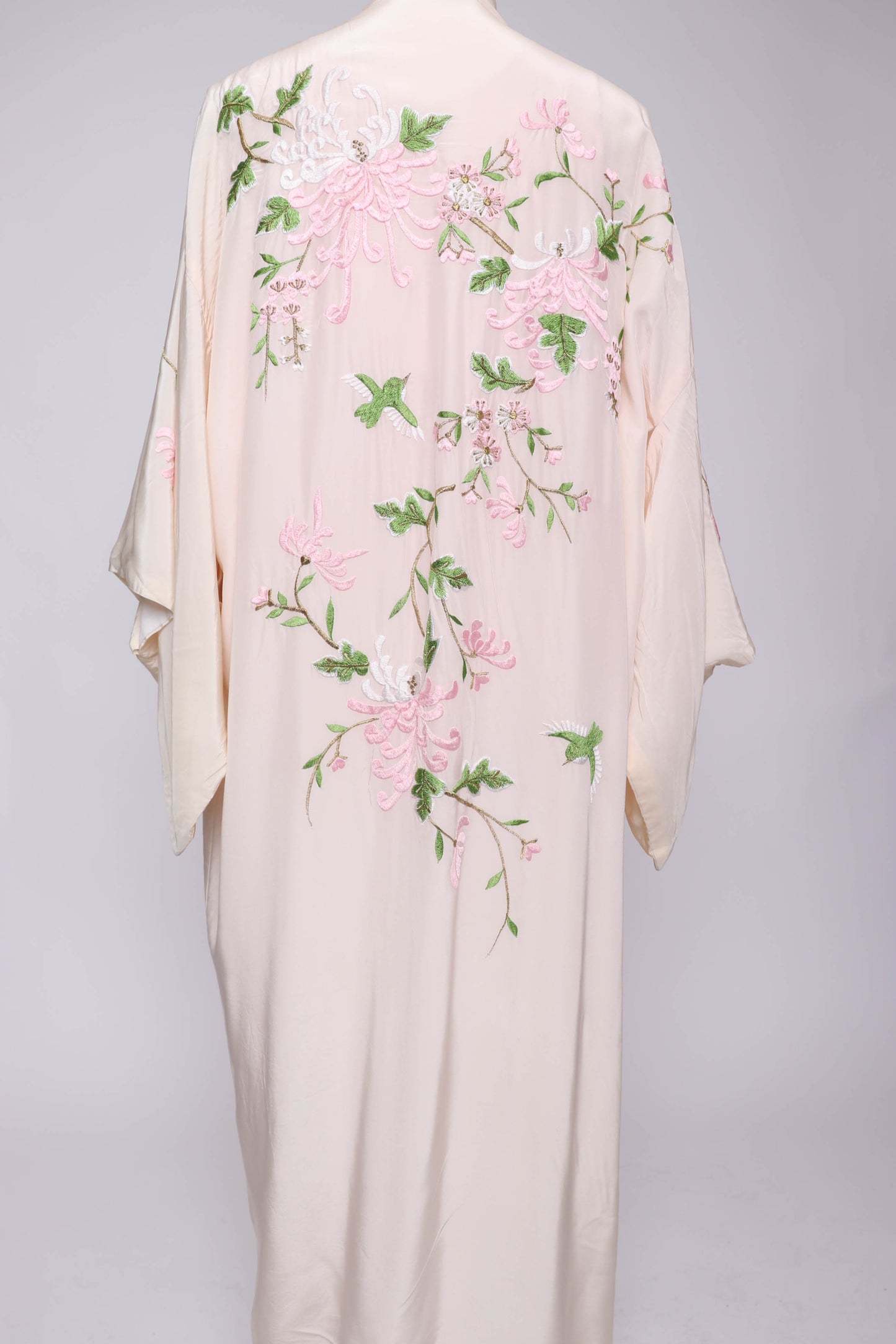 80's Blush Floral Japanese Kimono L/XL