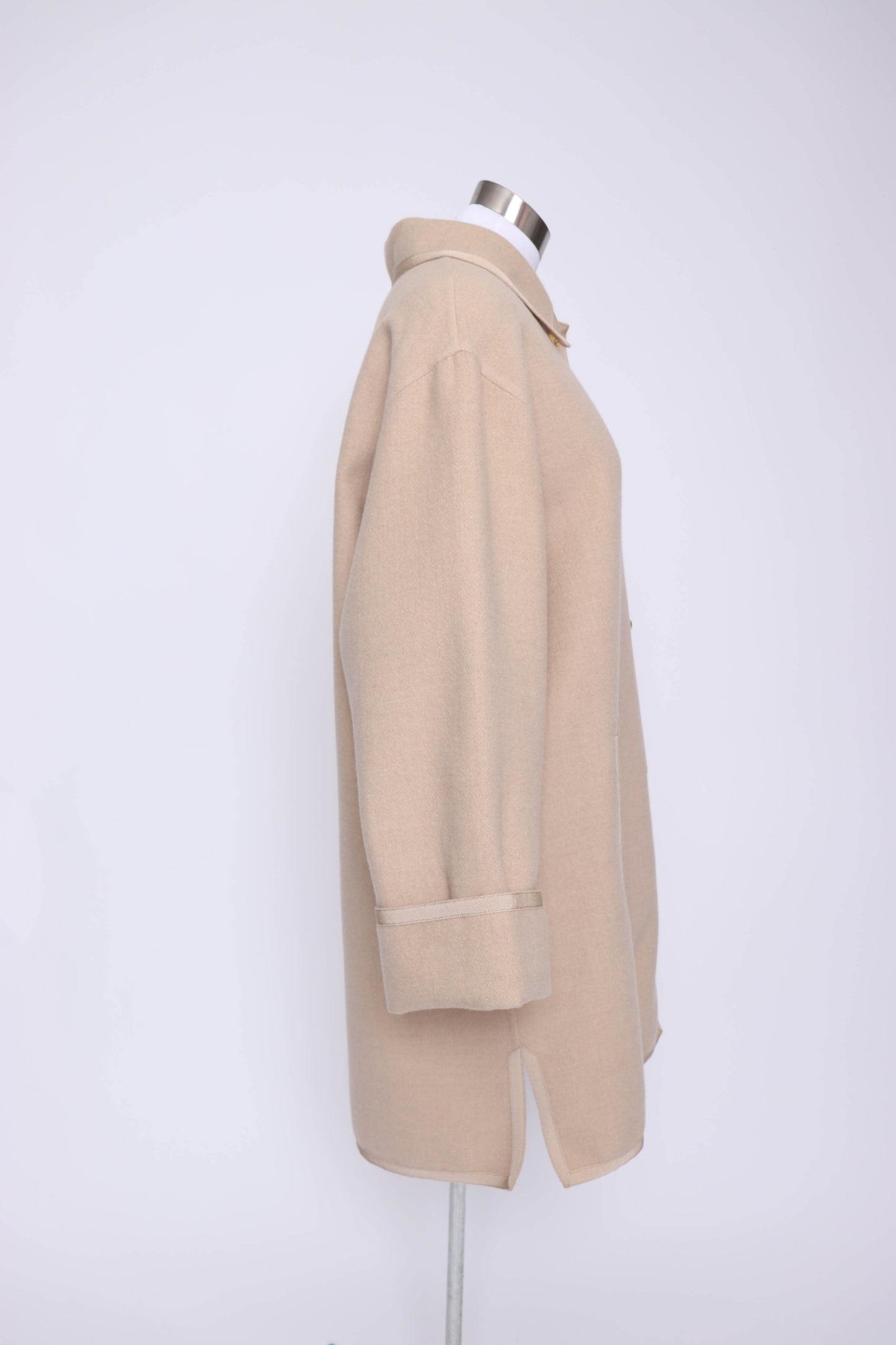 90's Ferragamo Tan Wool Coat L/XL