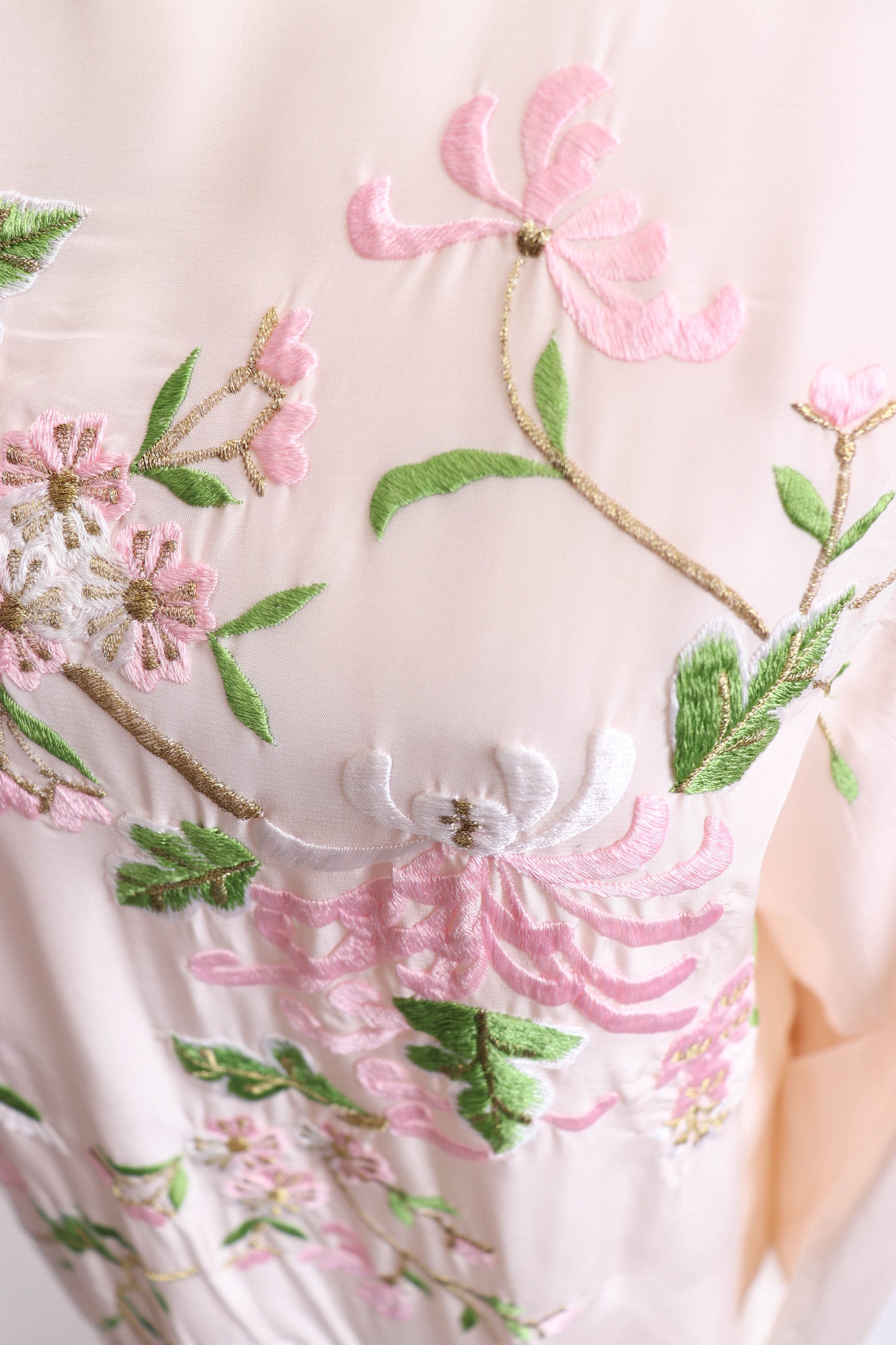 80's Blush Floral Japanese Kimono L/XL