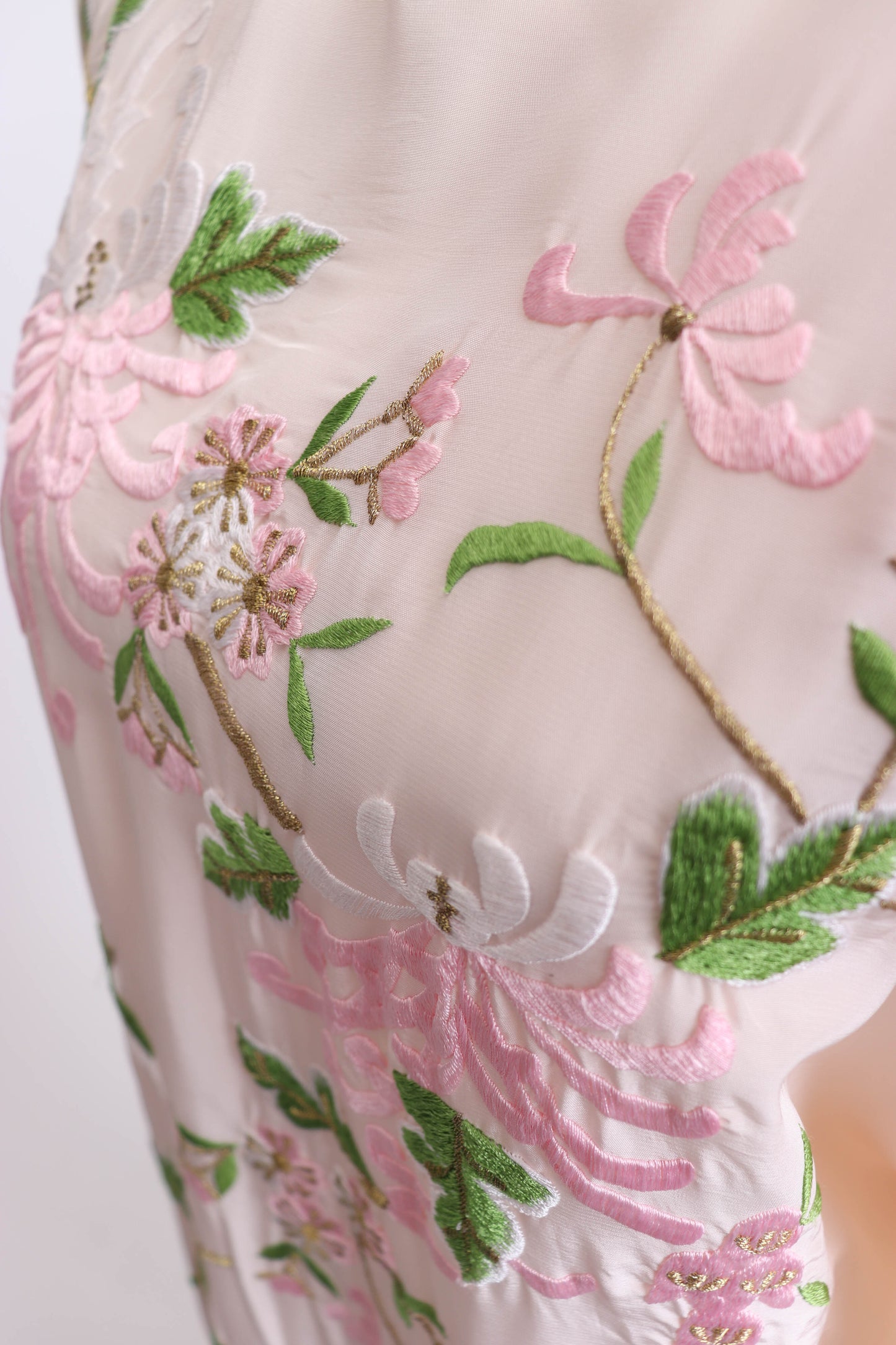 80's Blush Floral Japanese Kimono L/XL