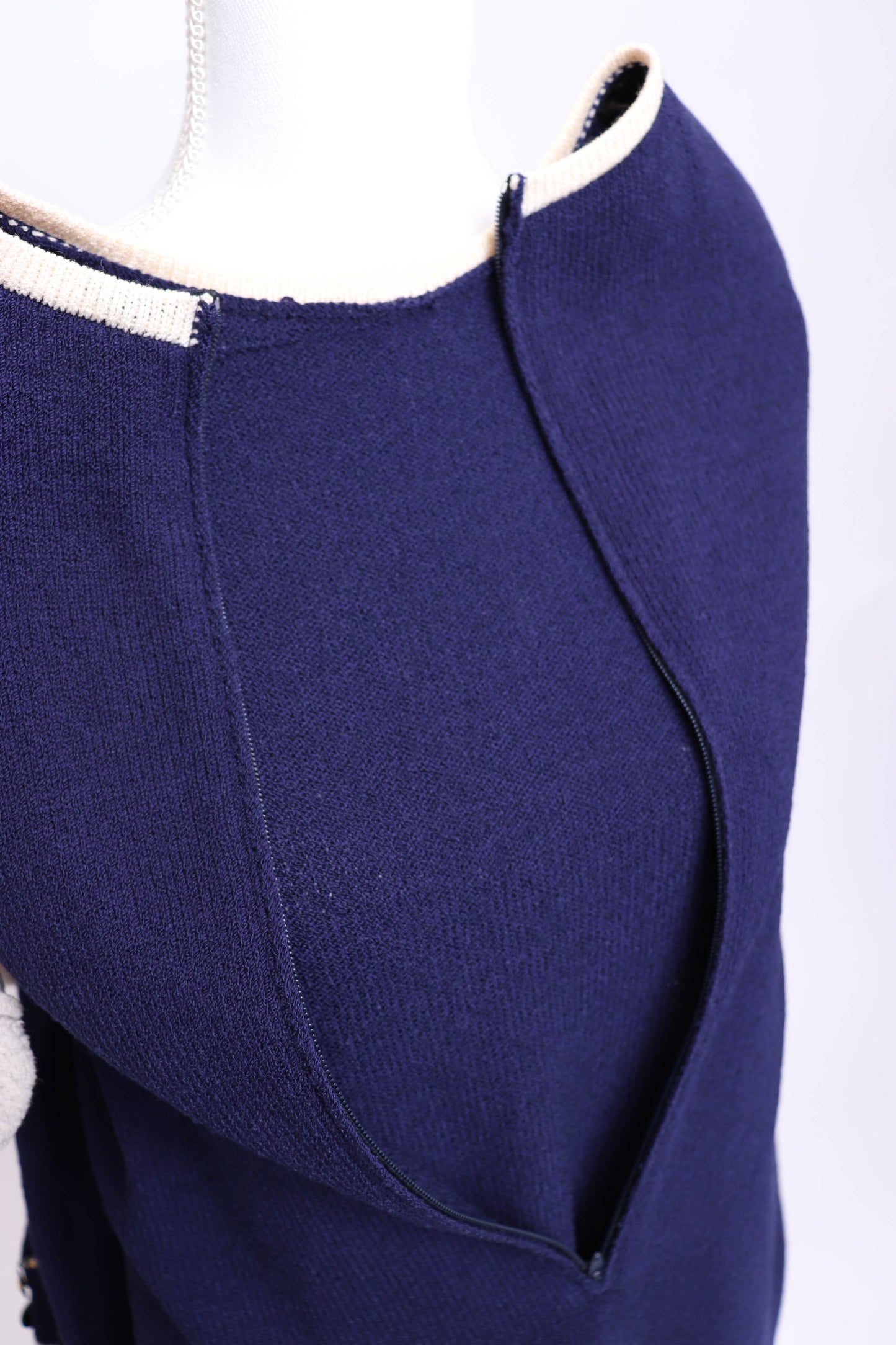 90's Carolina Herrera Navy Blue Sweater Dress L/XL