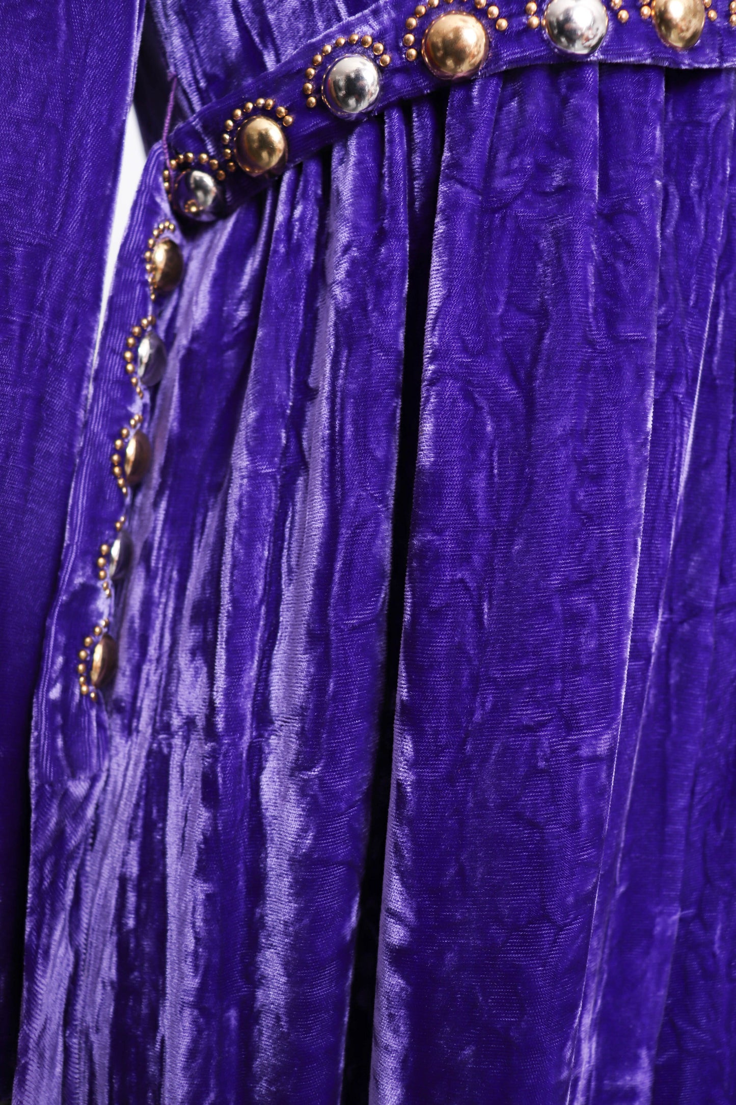 70's Purple Velvet Maxi Dress S/M