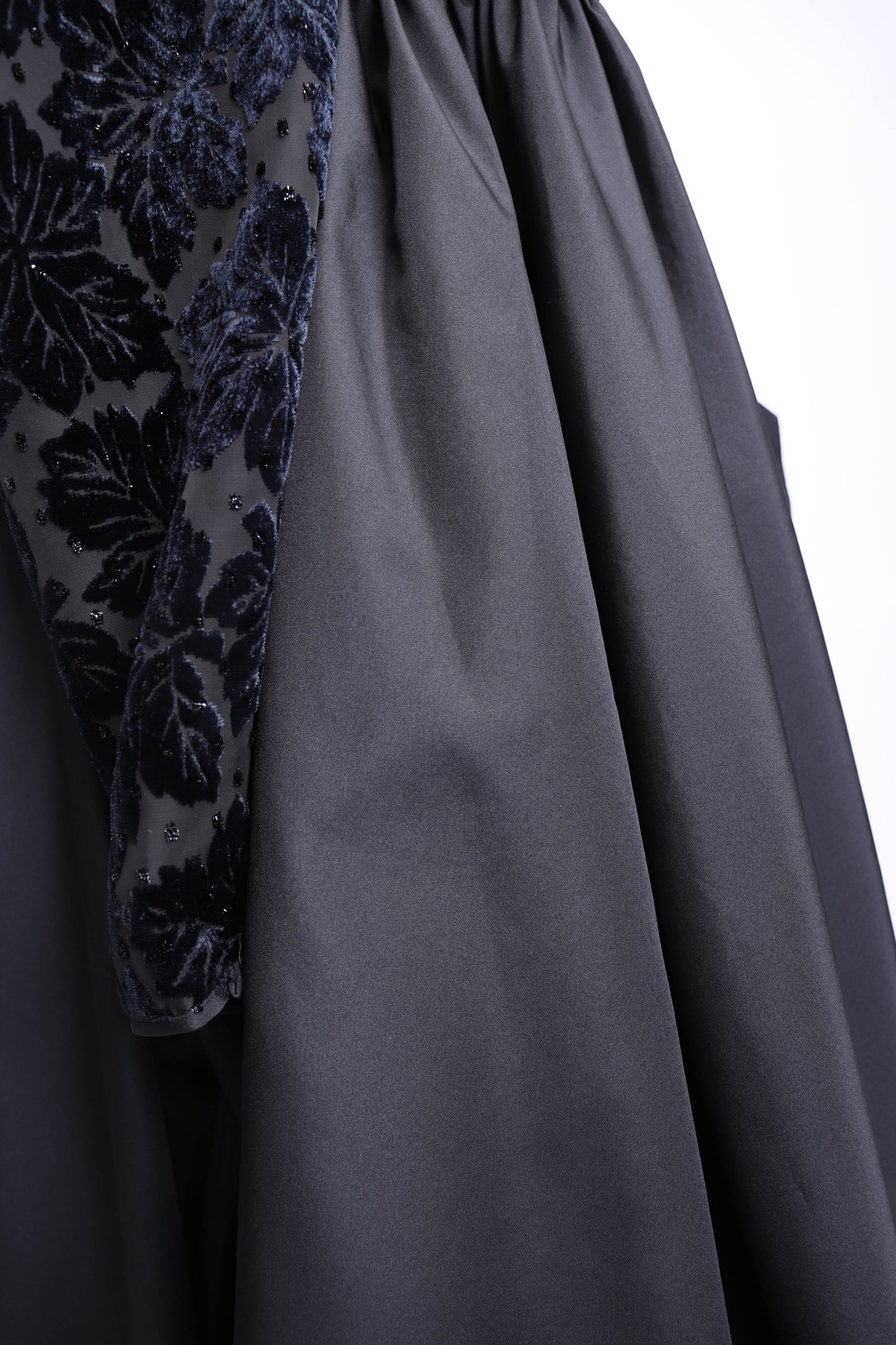 80's Black Taffeta Dress XS
