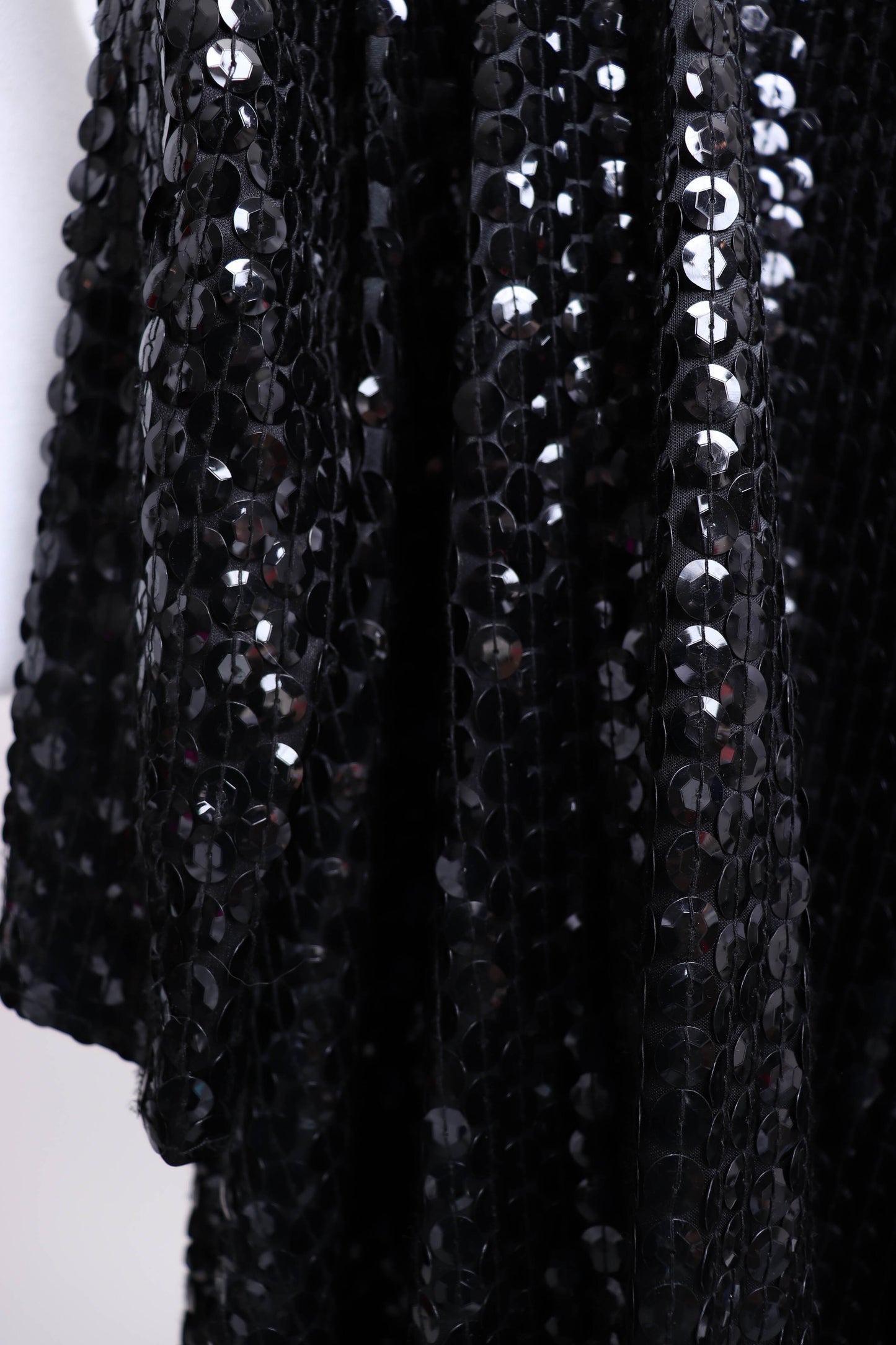 80's Black Sequin Dress L/XL