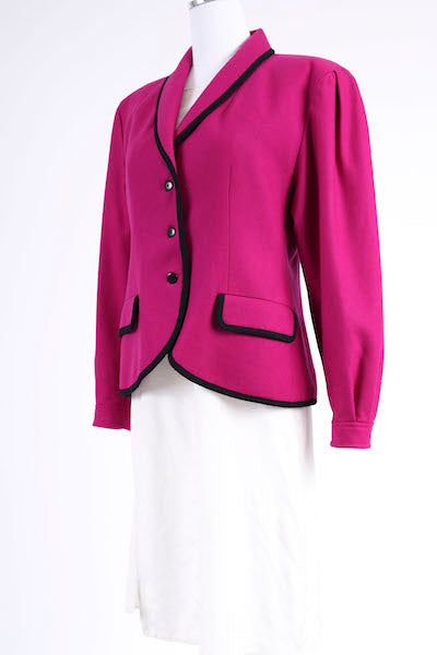 80's Jaeger Fuchsia Wool Blazer M/L