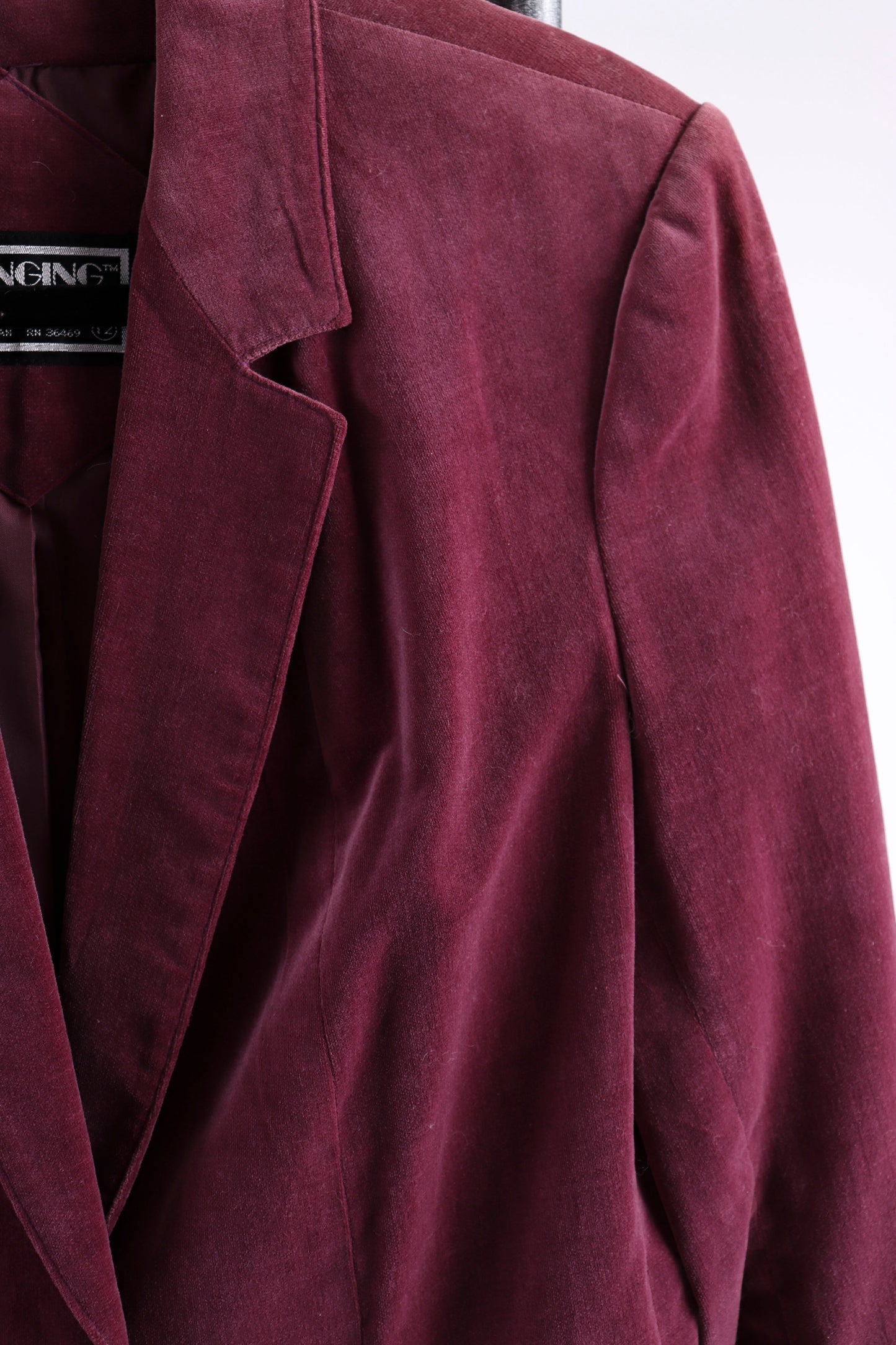 80's Garnet Velveteen Blazer M/L