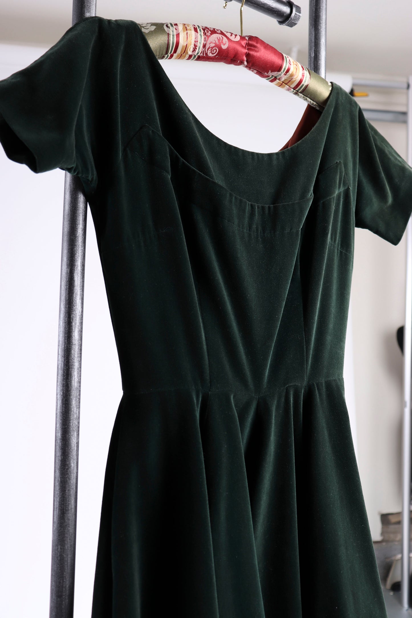 50's Green Velvet Dress XS/S