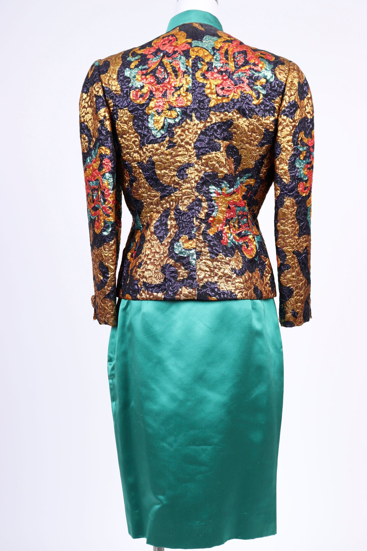 90's Bill Blass Brocade Skirt Suit M/L
