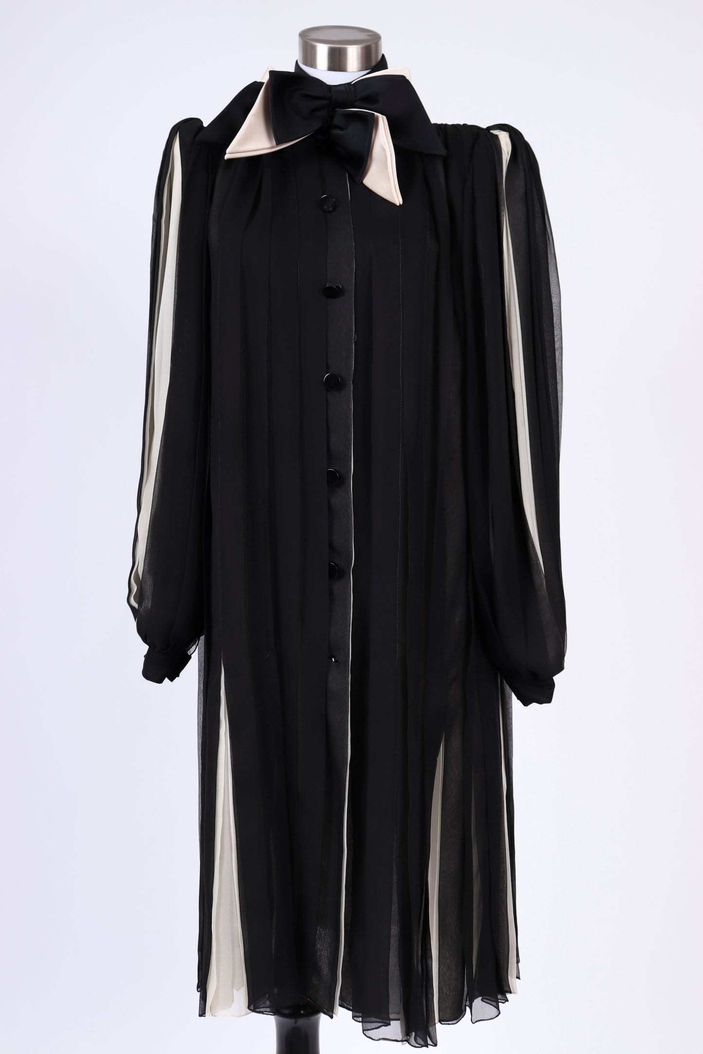 80's Galanos Silk Chiffon Tuxedo Dress XS/S