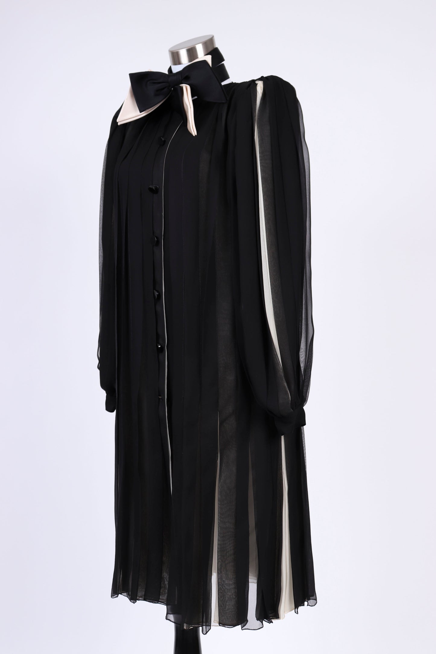 80's Galanos Silk Chiffon Tuxedo Dress XS/S