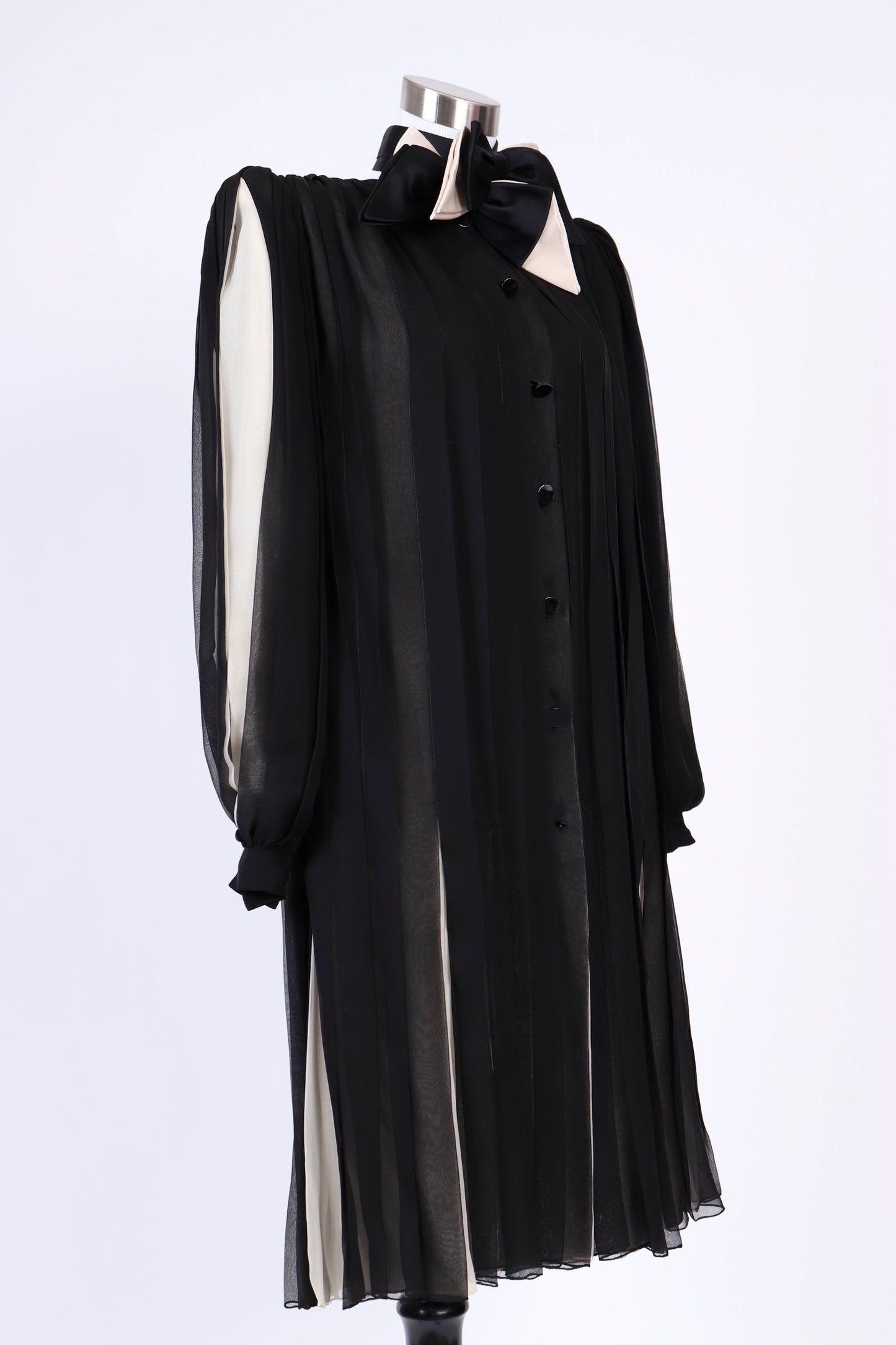 80's Galanos Silk Chiffon Tuxedo Dress XS/S