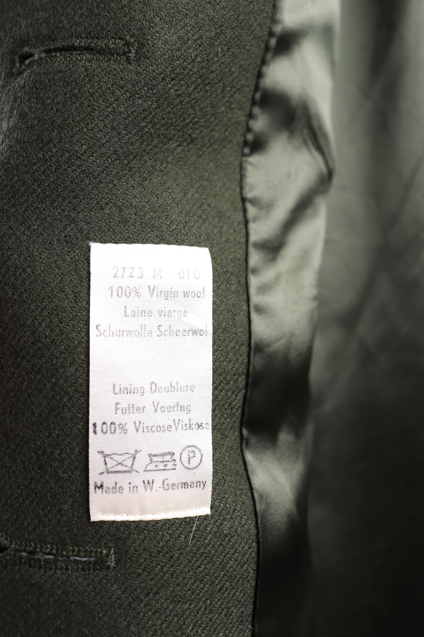 80's Long Olive Wool Overcoat M/L