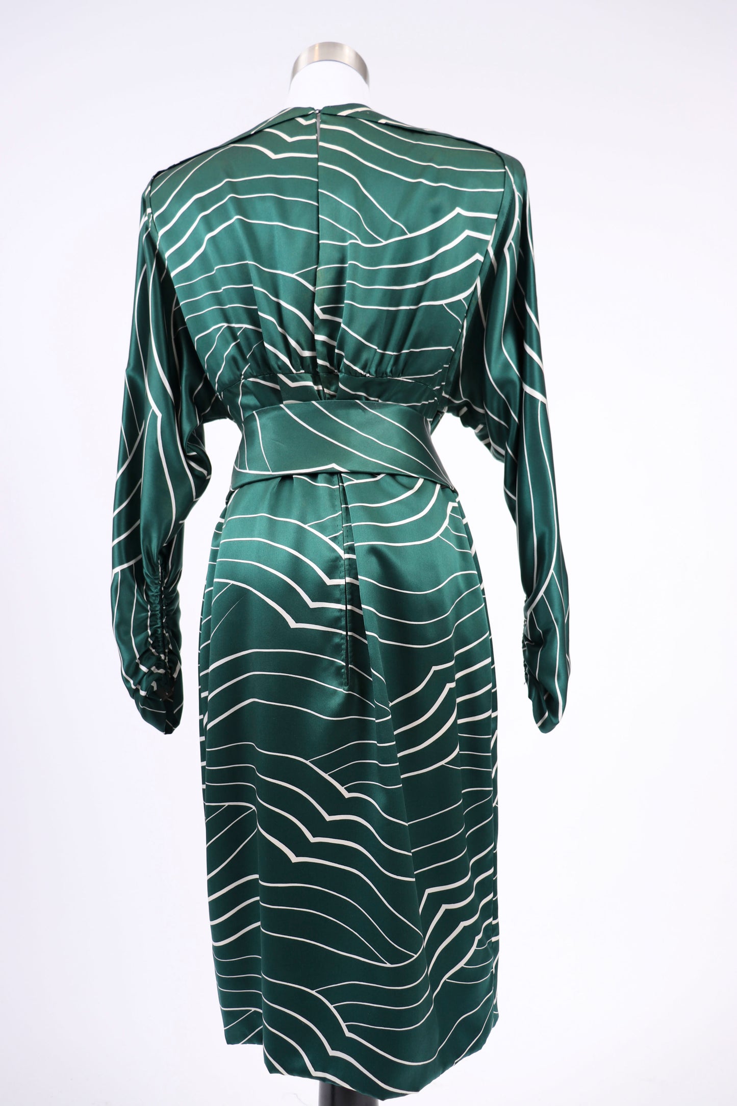 80's Galanos Emerald Evening Dress M/L