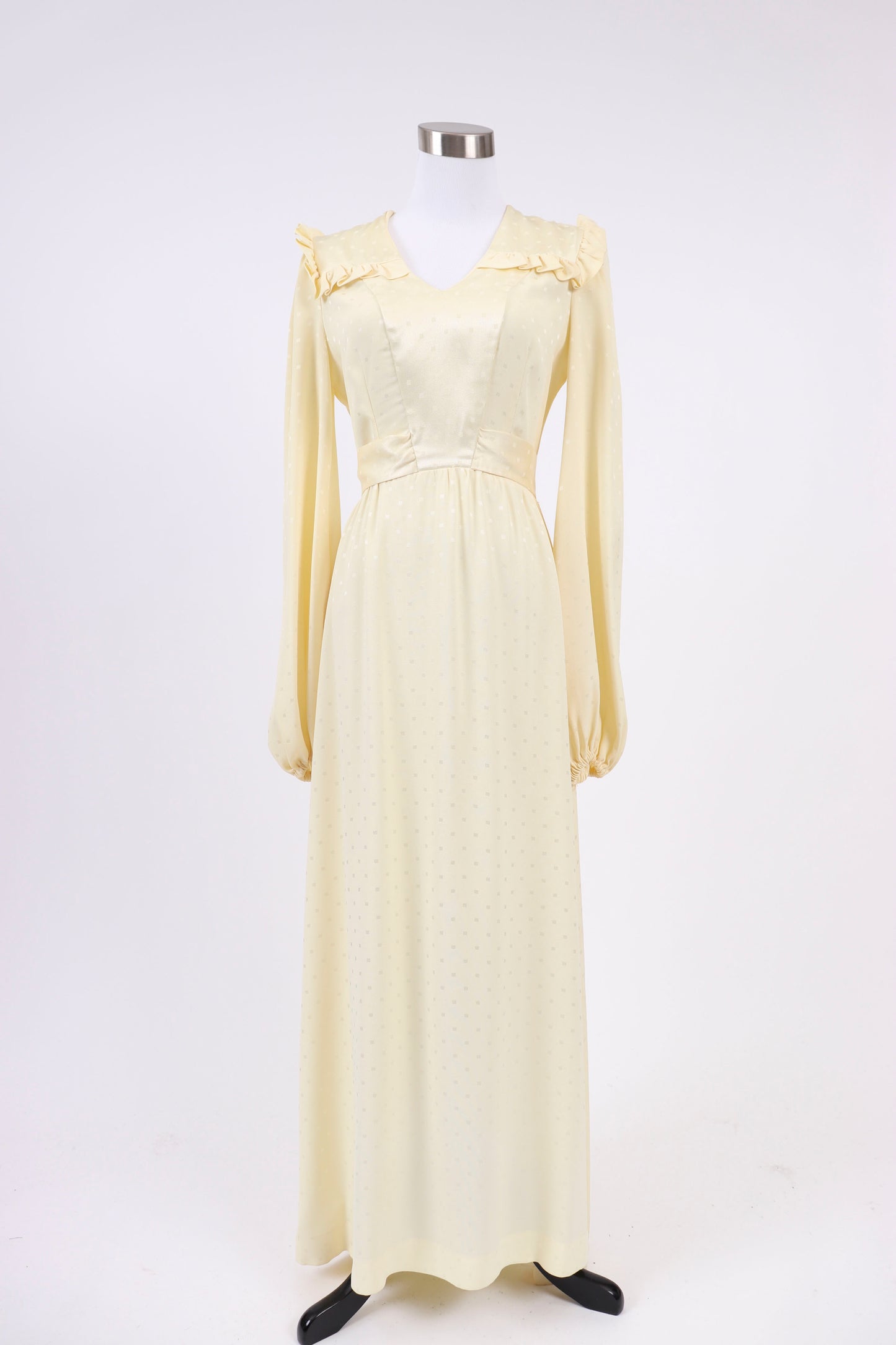 70's Canary Edwardian Dress S/M