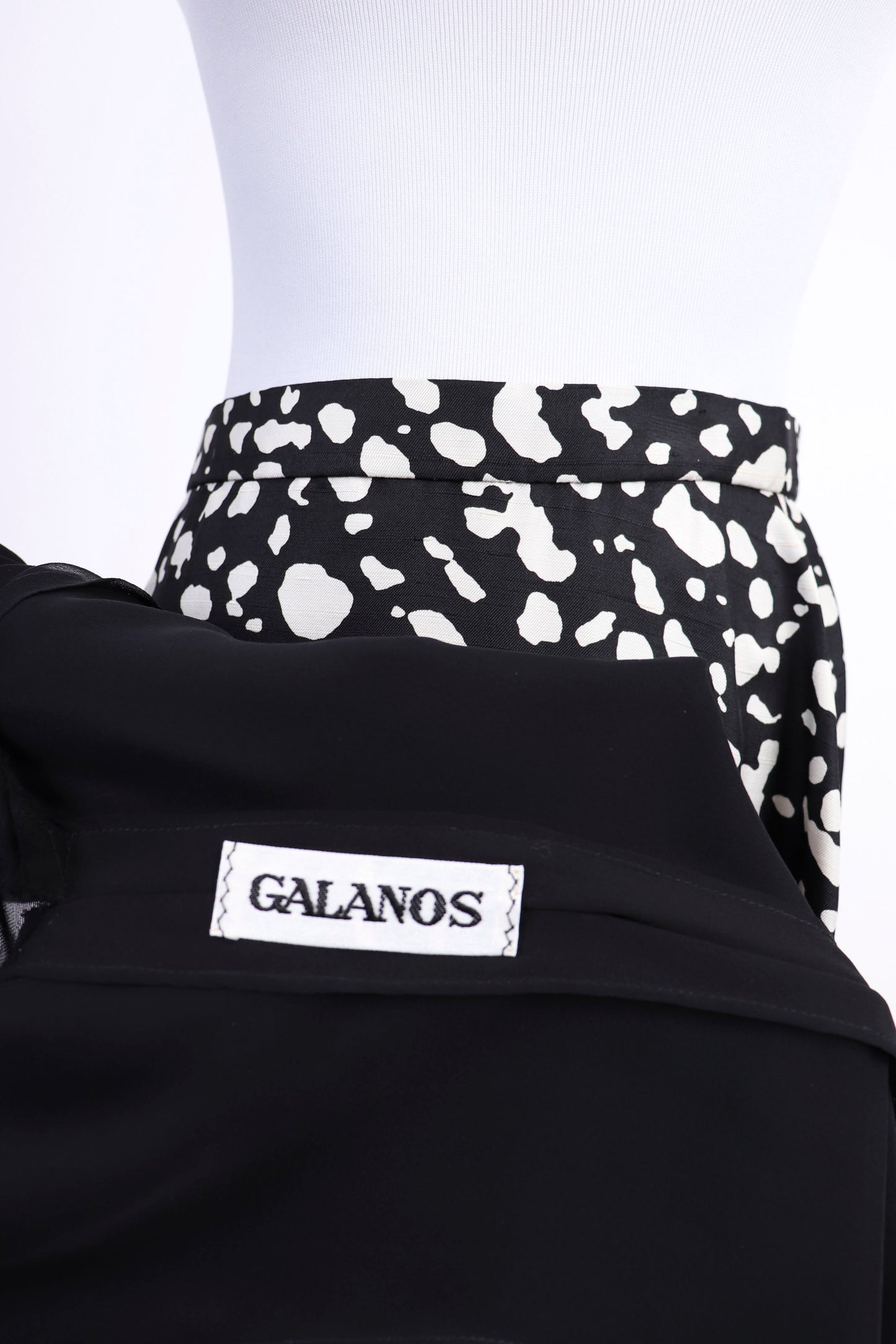 80's Galanos Black and White Skirt Set S/M