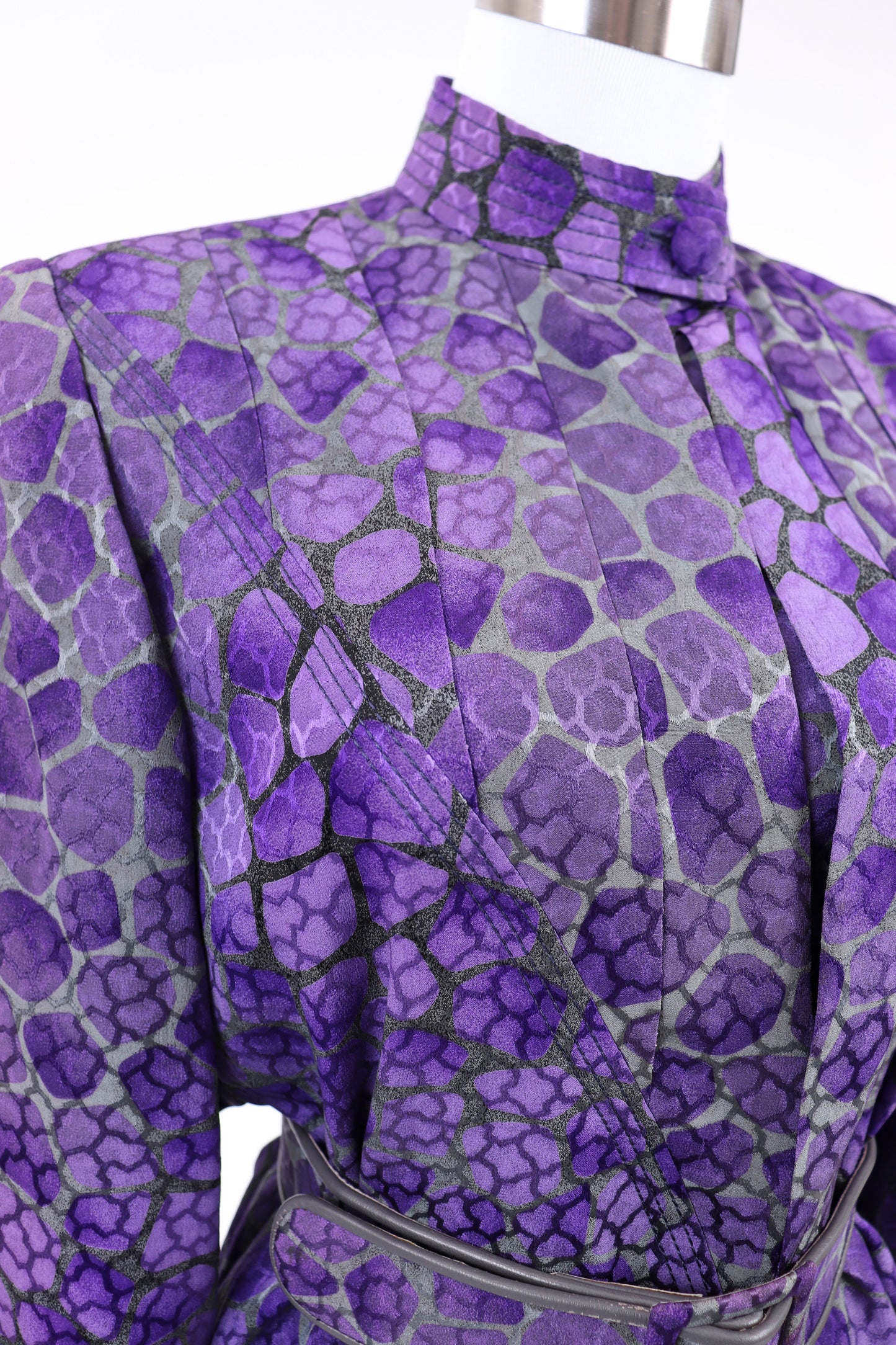 80's Galanos Purple Giraffe Skirt Set S