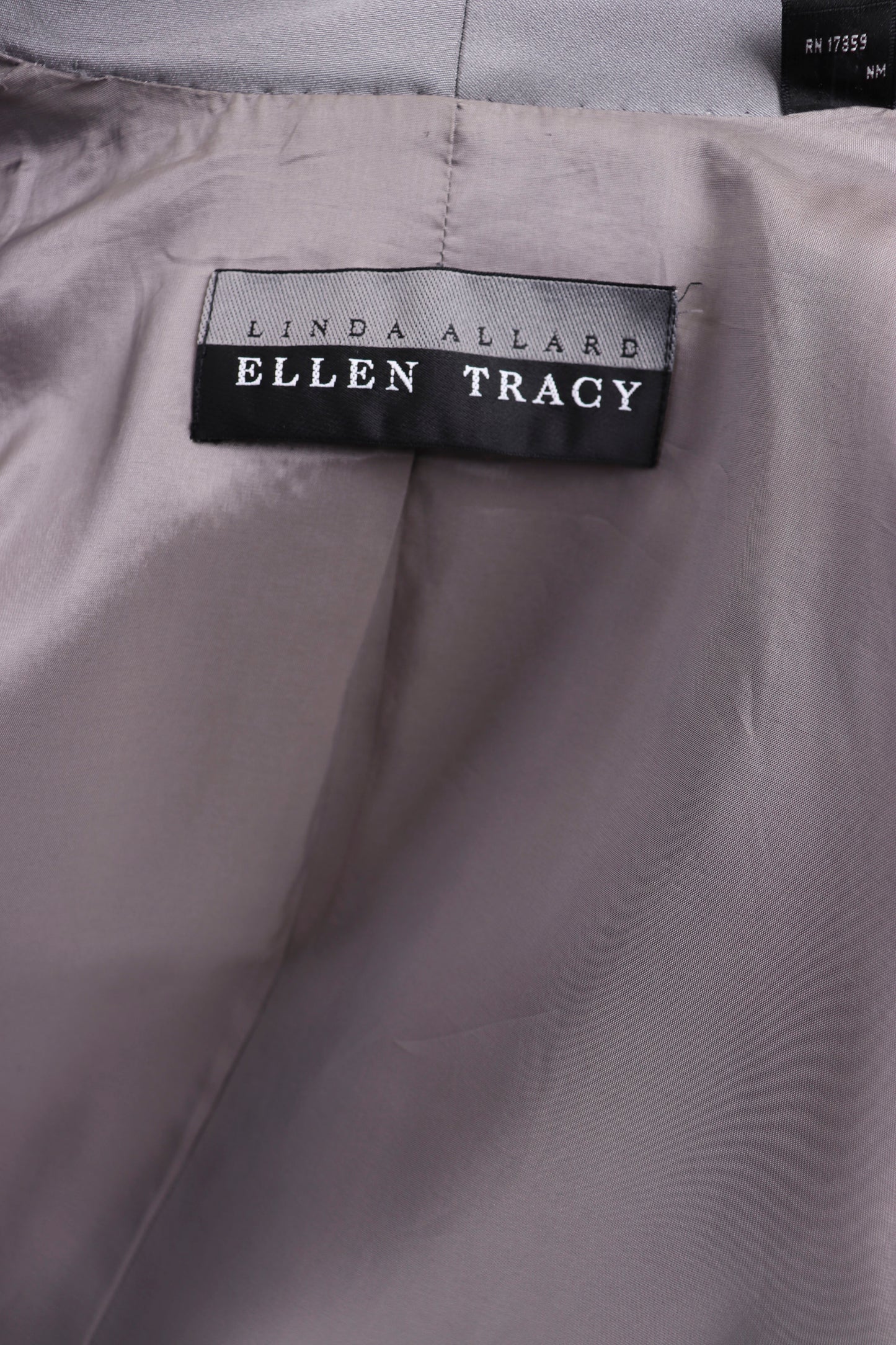 80's Ellen Tracy Grey Silk Skirt Suit M/L