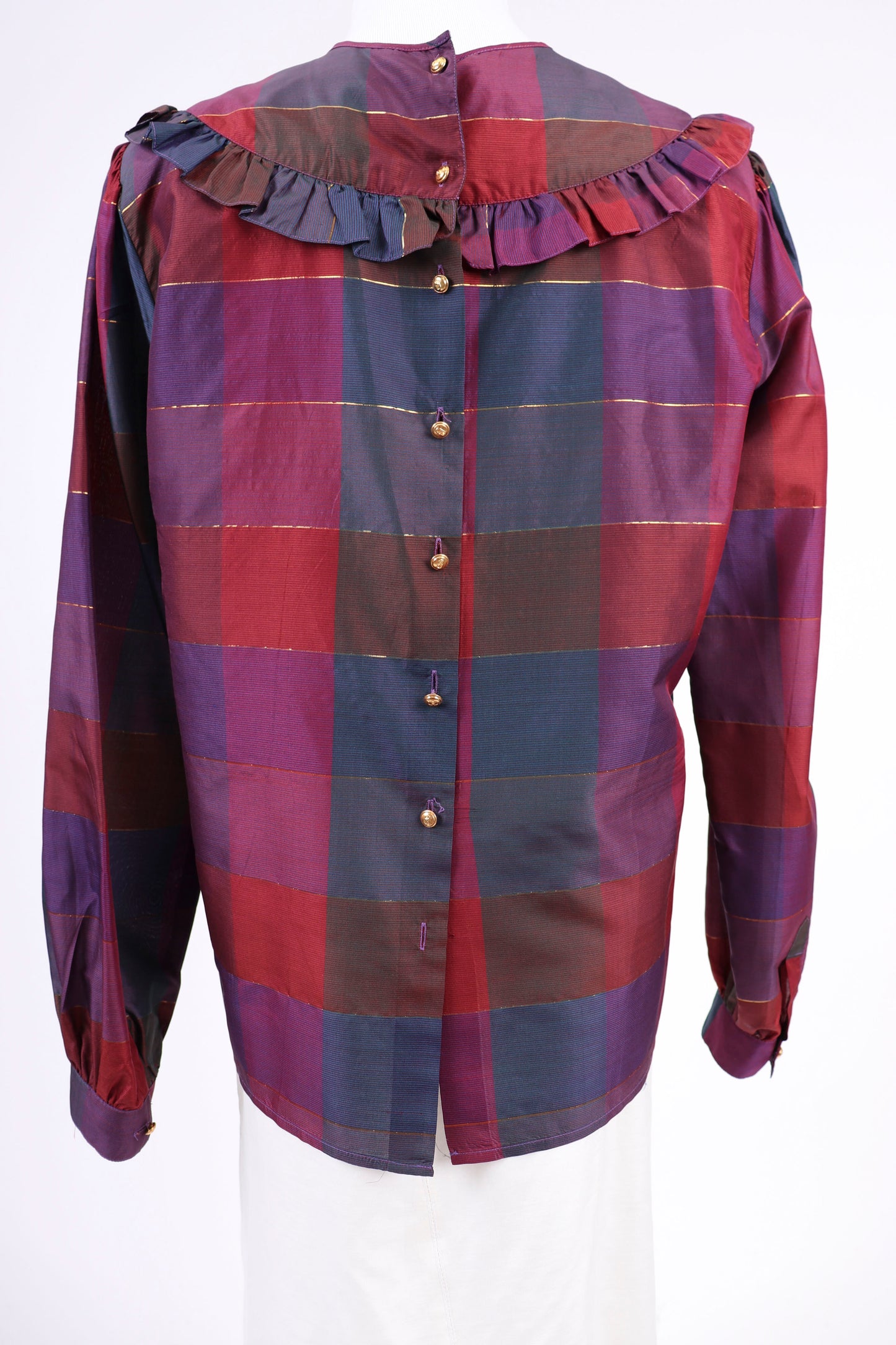 80's Valentino Plaid Blouse M/L