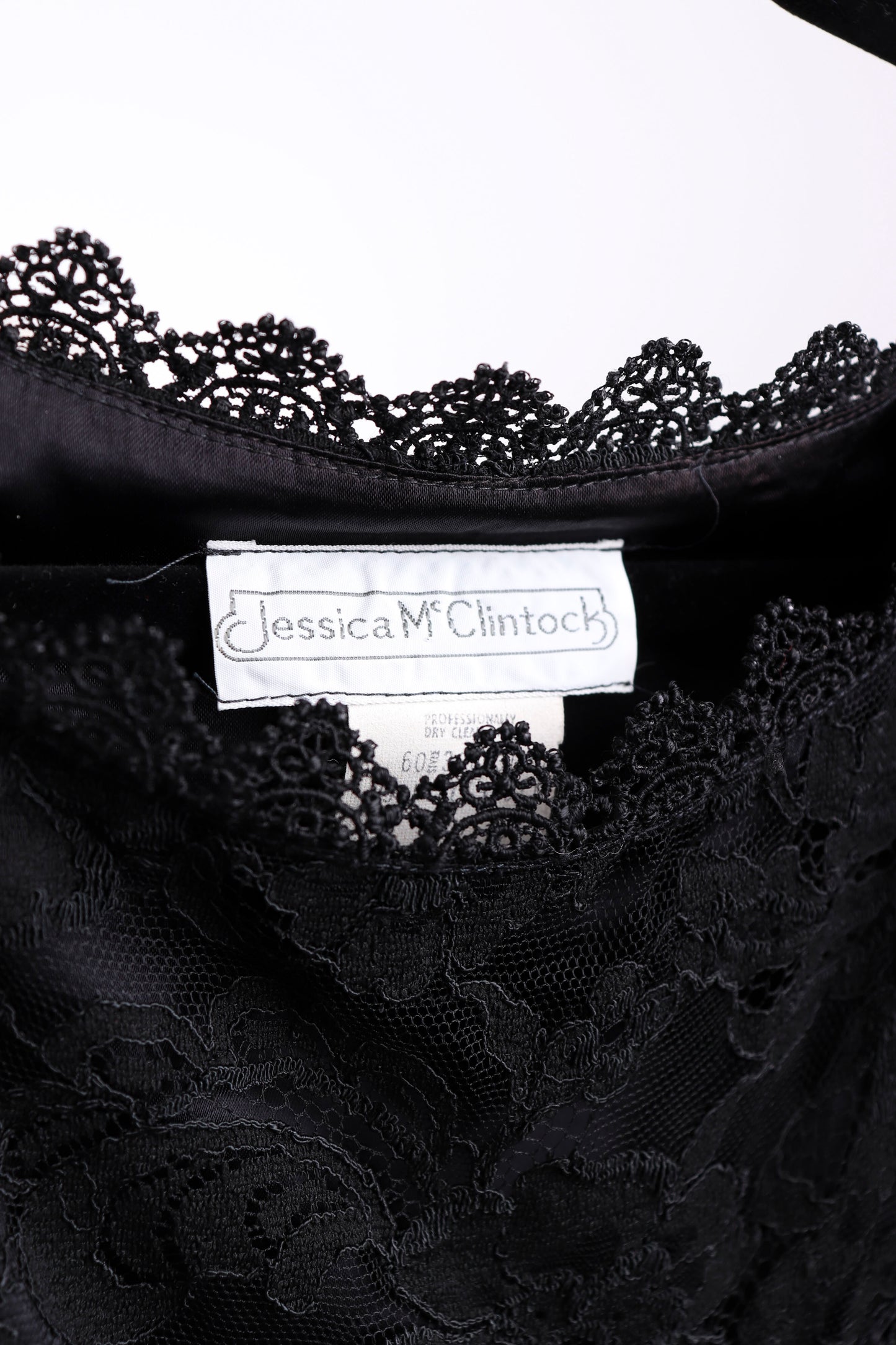 80's Black Velvet Jessica McClintock Dress L/XL