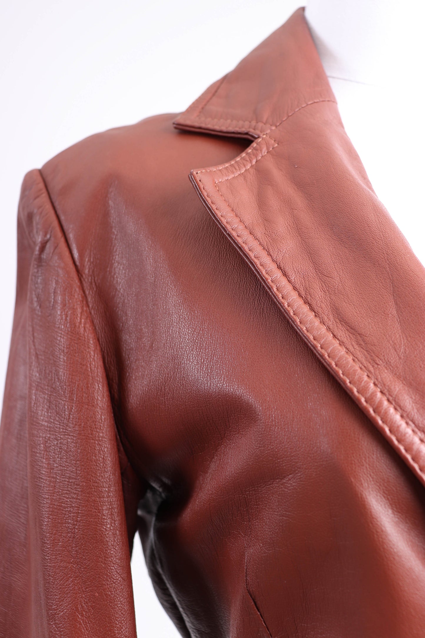 80's Brown Leather Jacket M