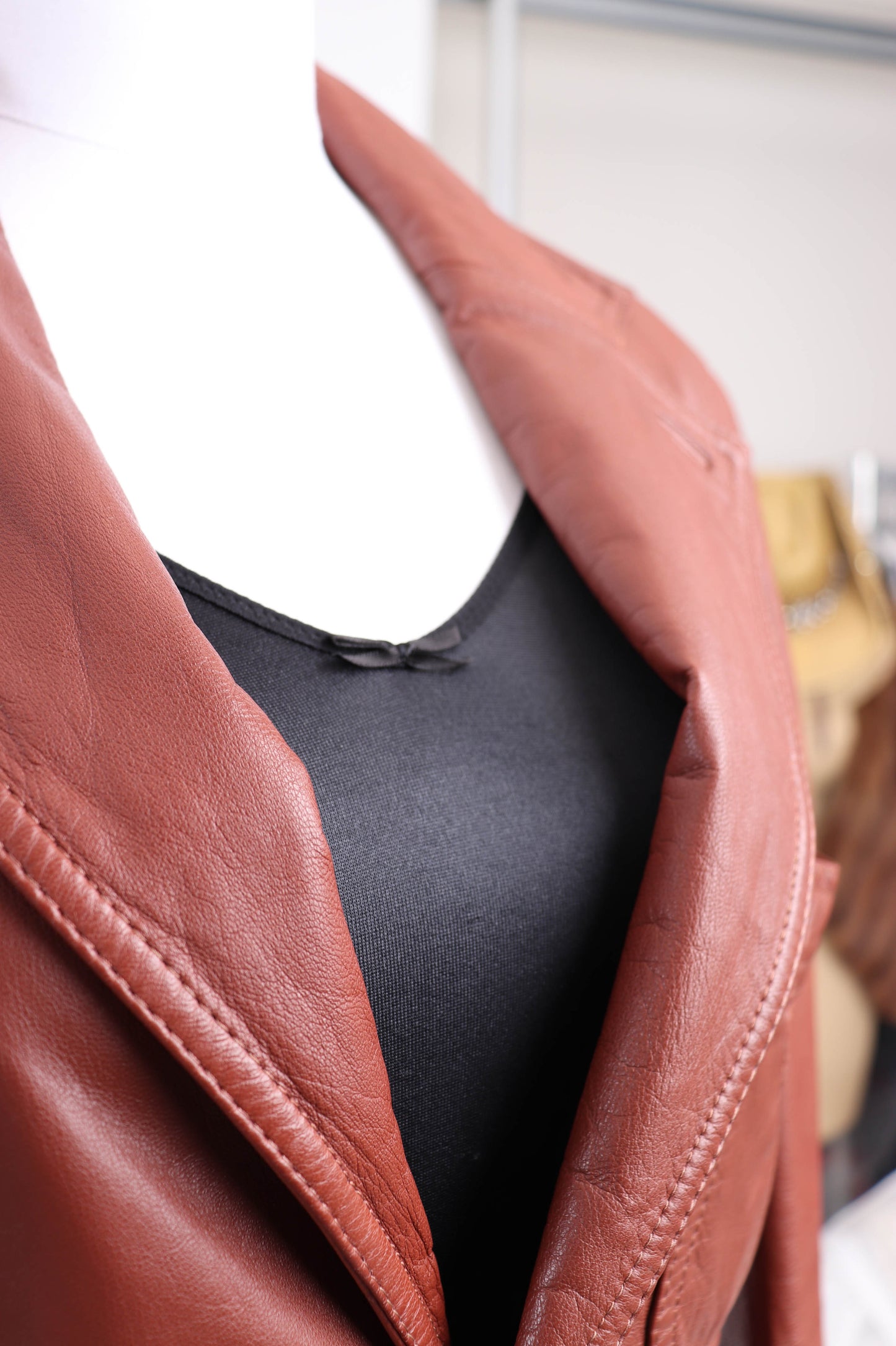 80's Brown Leather Jacket M