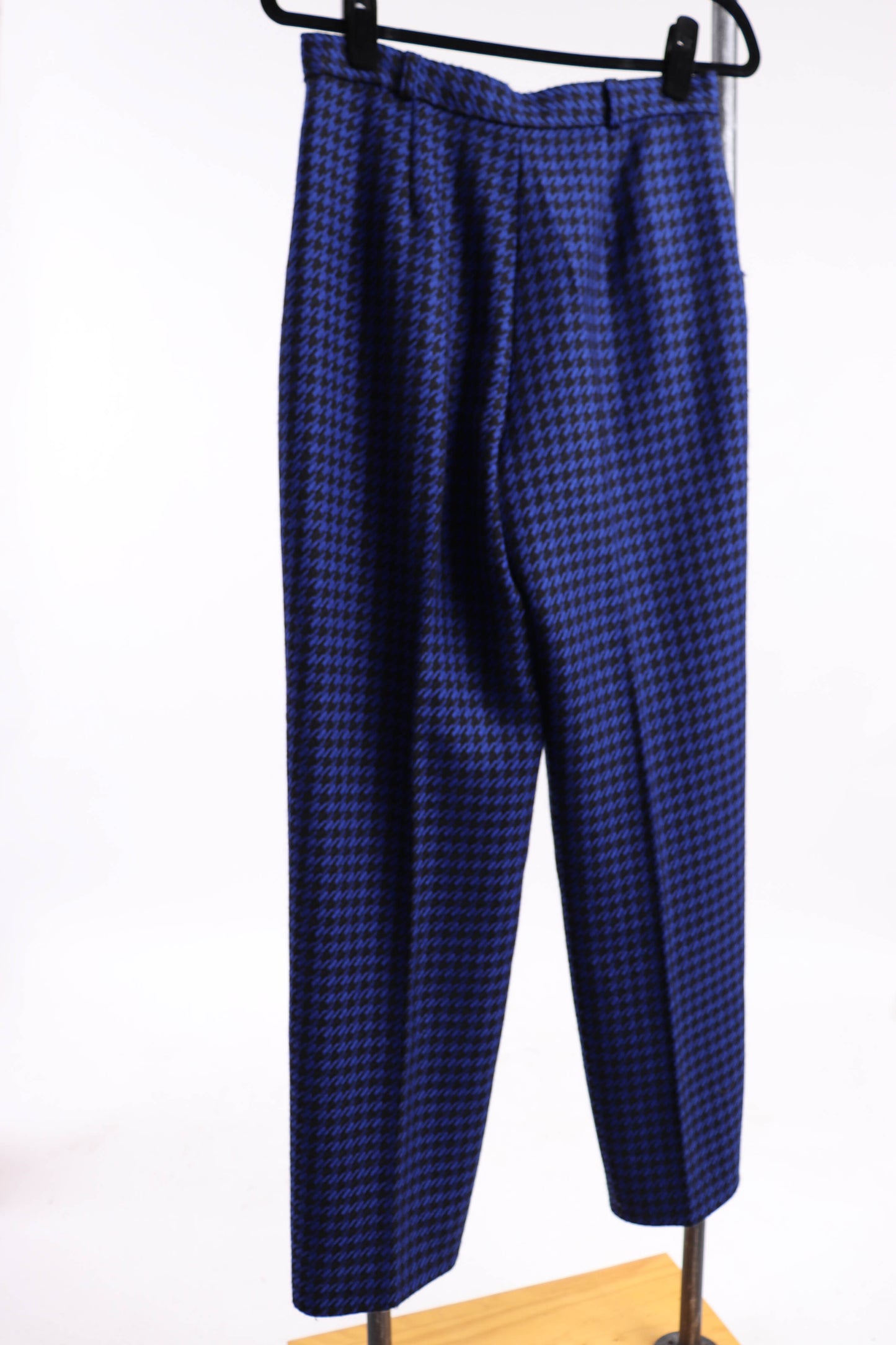 80's Houndstooth Wool Trousers S/M