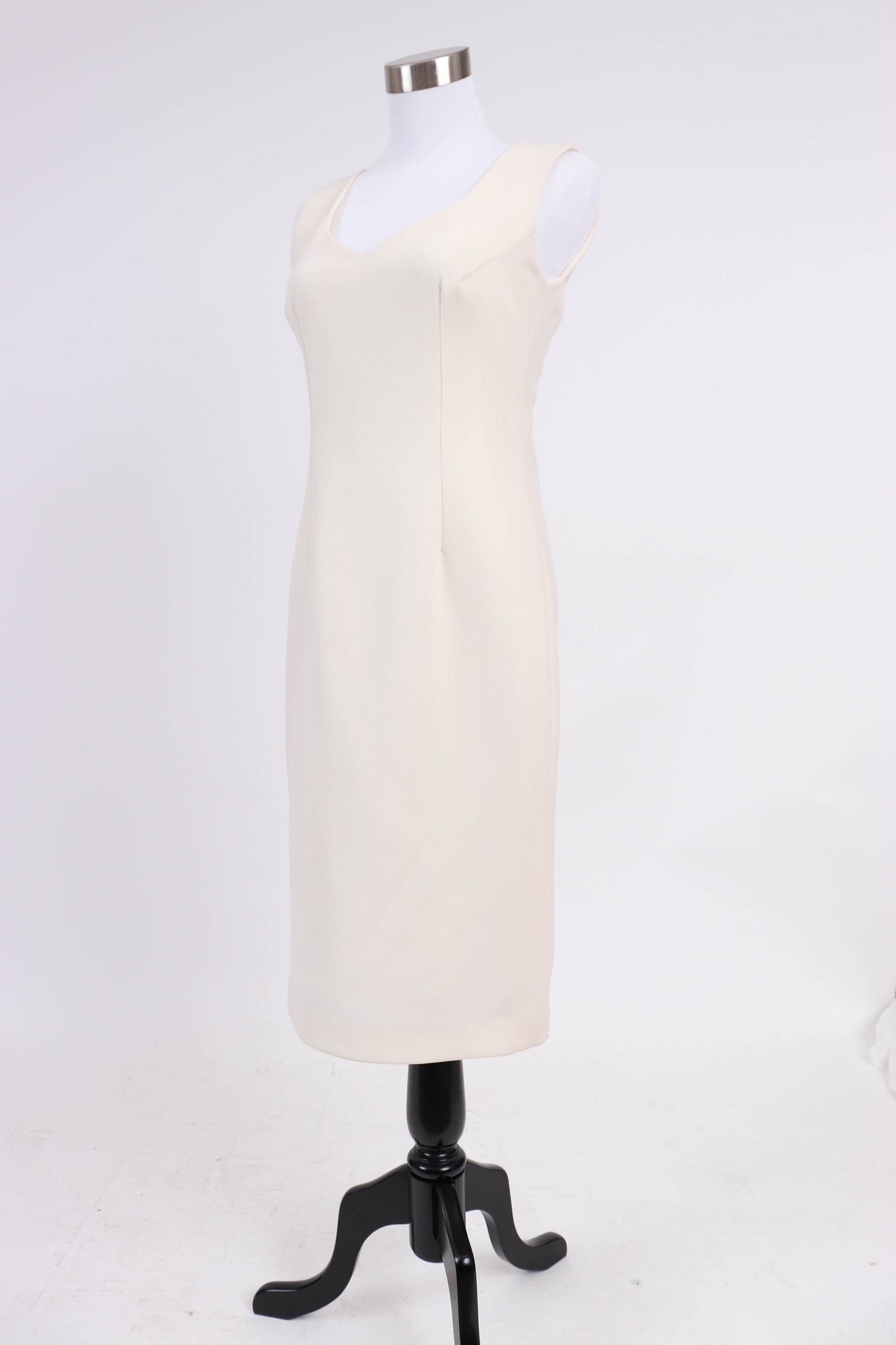 90's Ivory Gabardine Dress S/M
