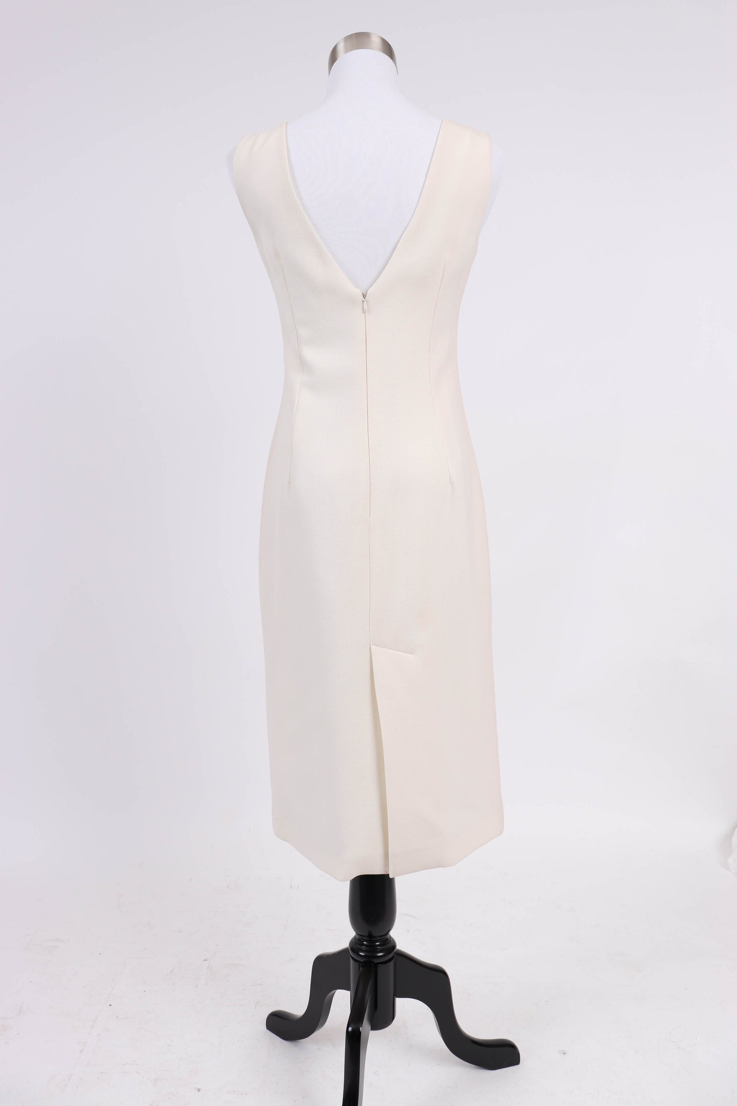 90's Ivory Gabardine Dress S/M