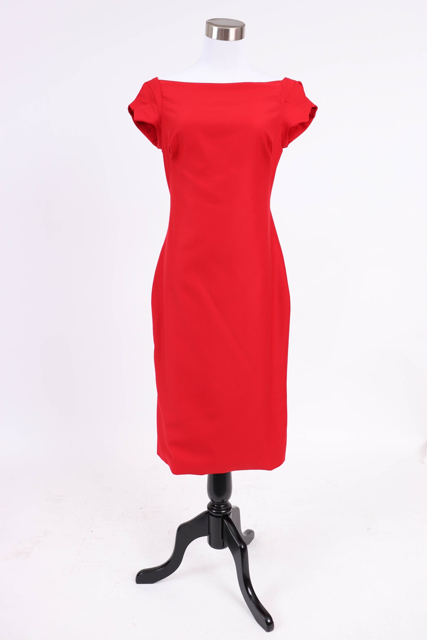 90's Red Gabardine Dress S/M