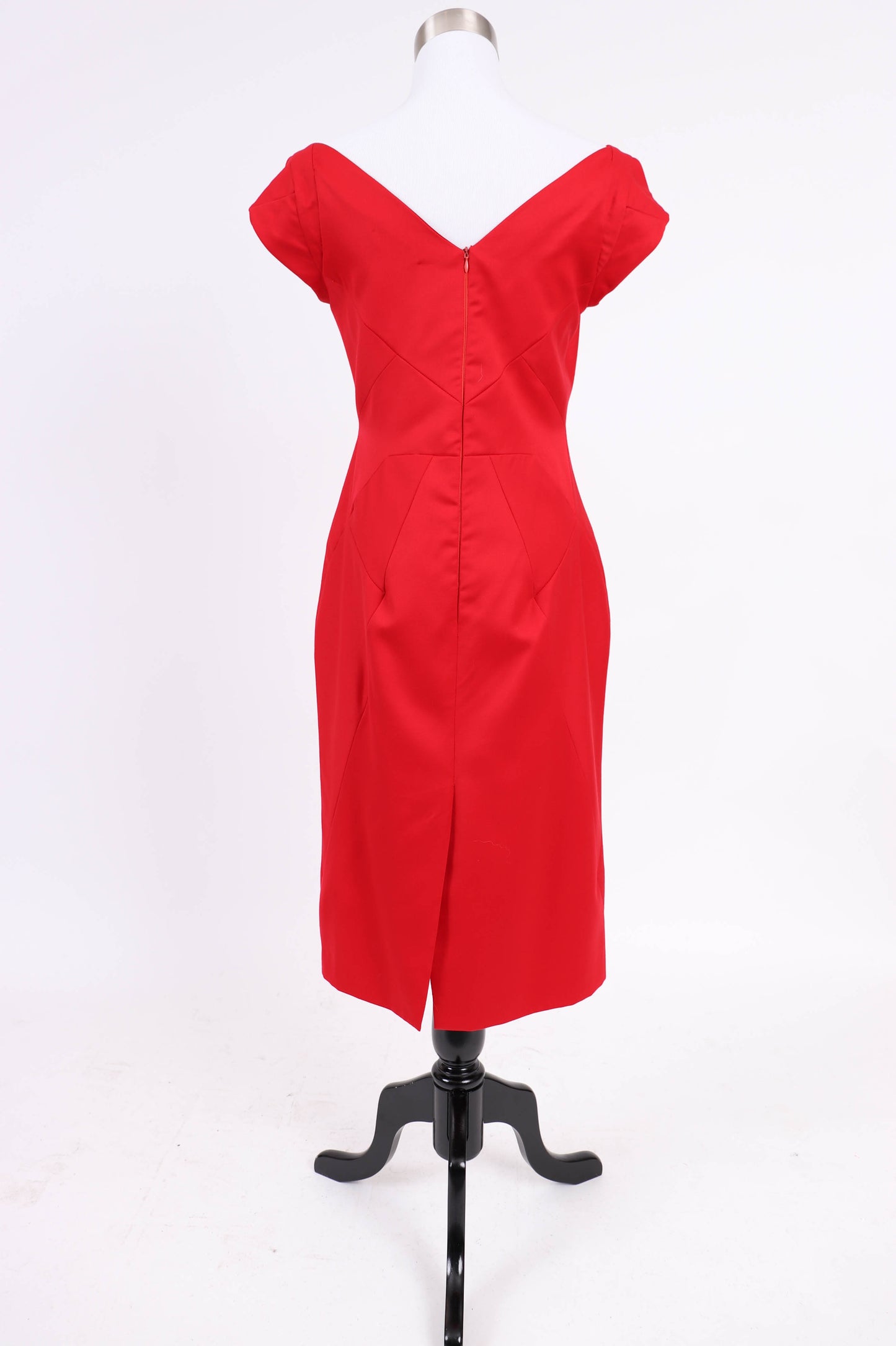 90's Red Gabardine Dress S/M