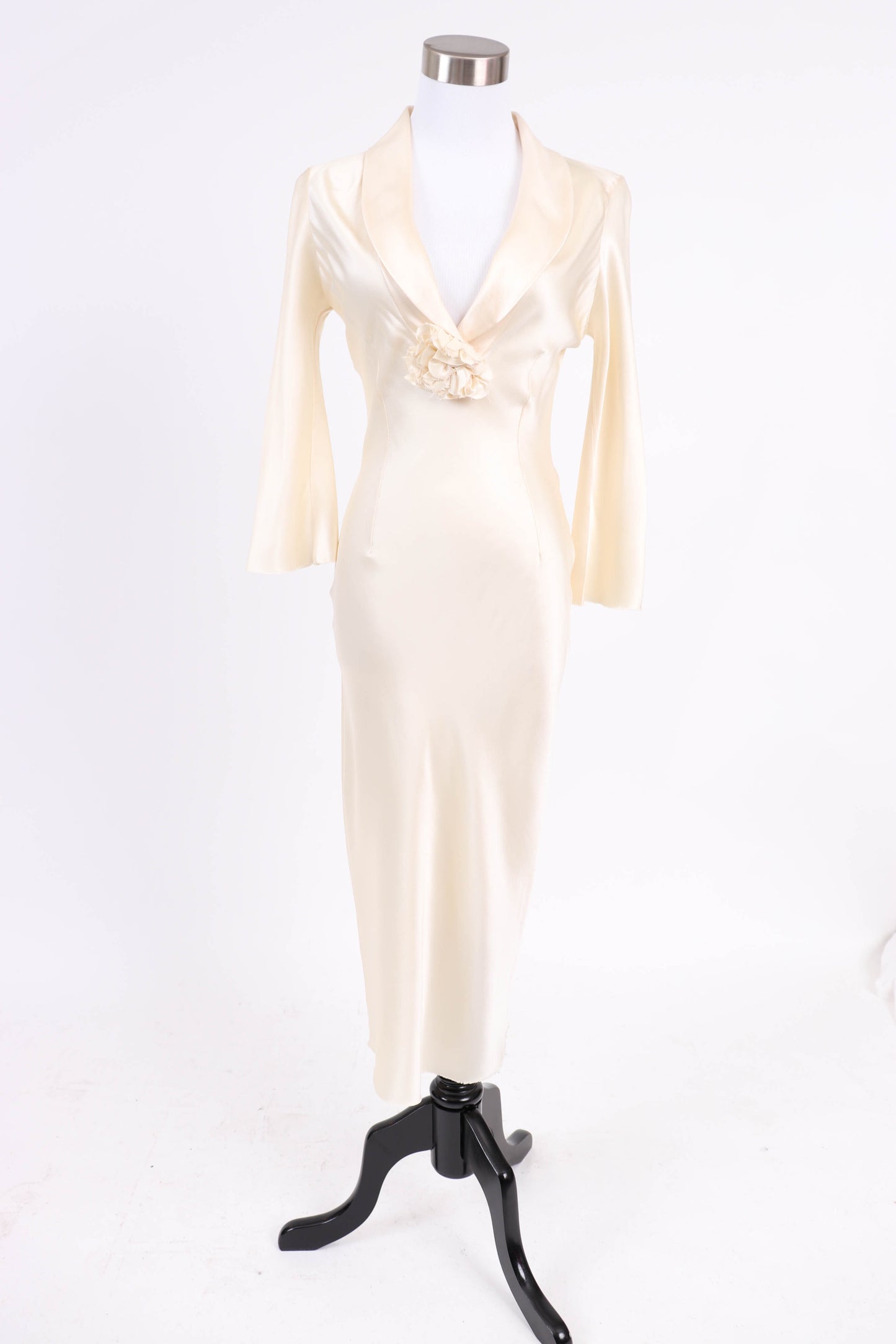 90's Ivory Silk Satin Dress XS/S