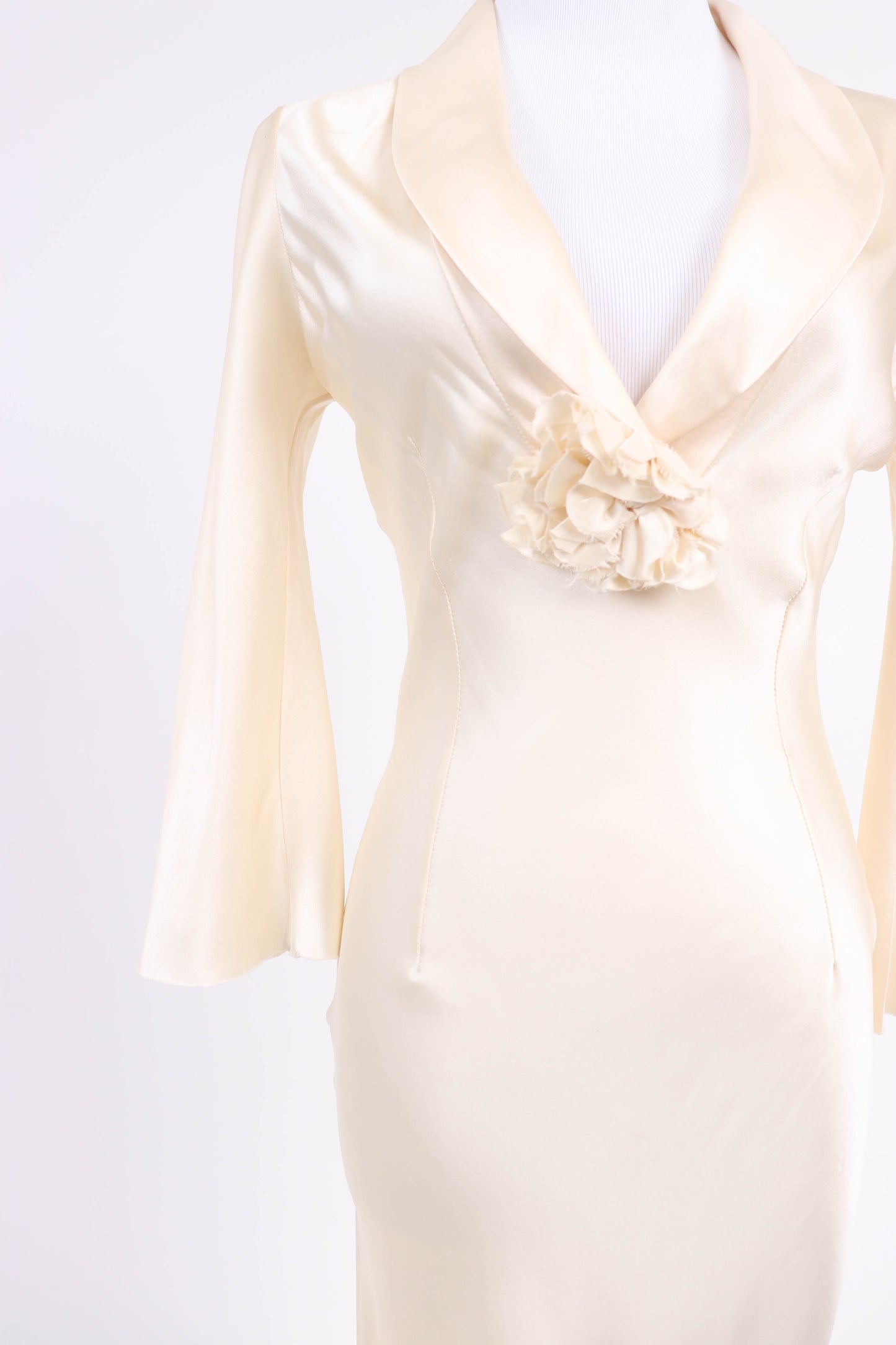 90's Ivory Silk Satin Dress XS/S