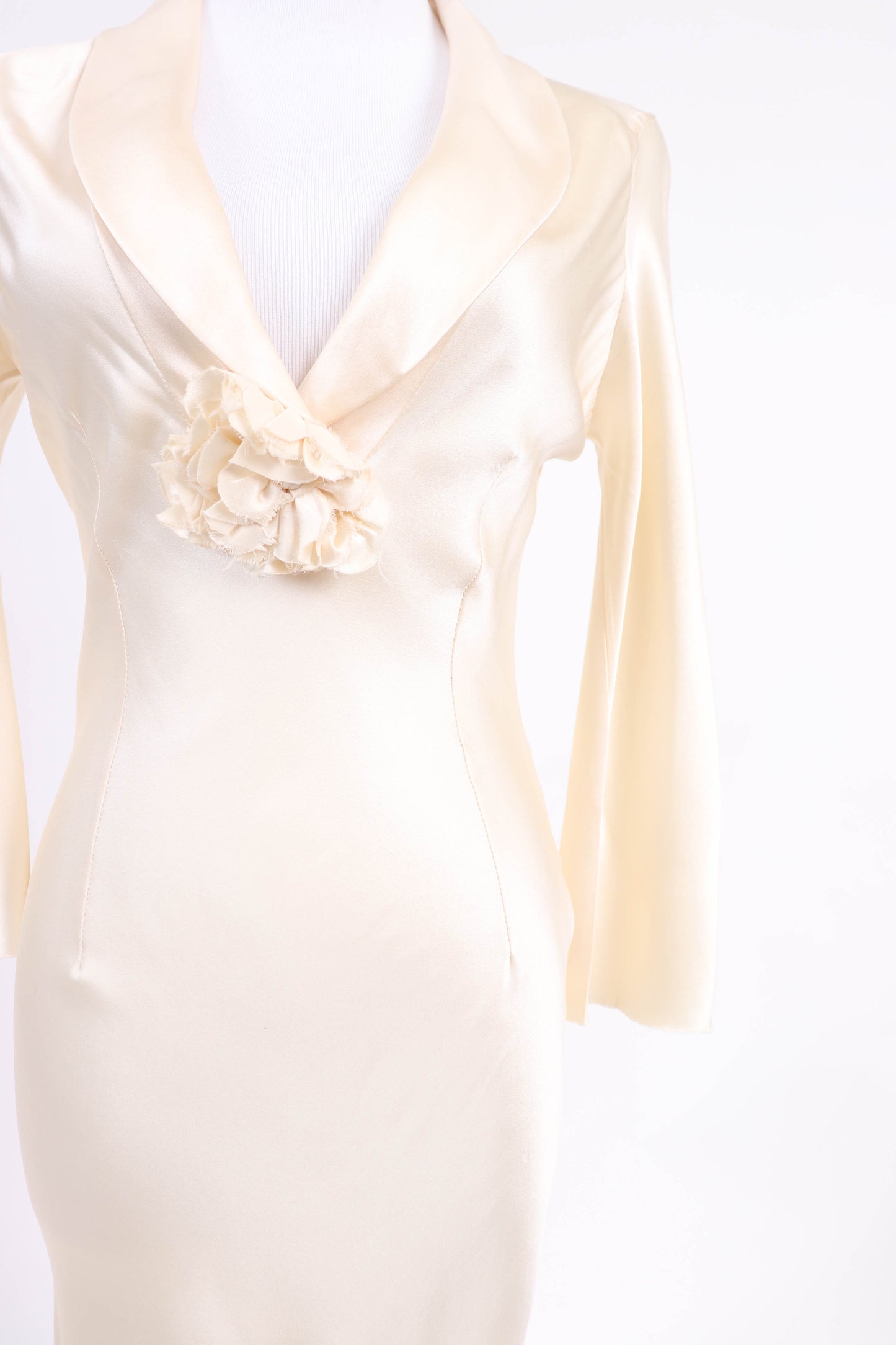 90's Ivory Silk Satin Dress XS/S