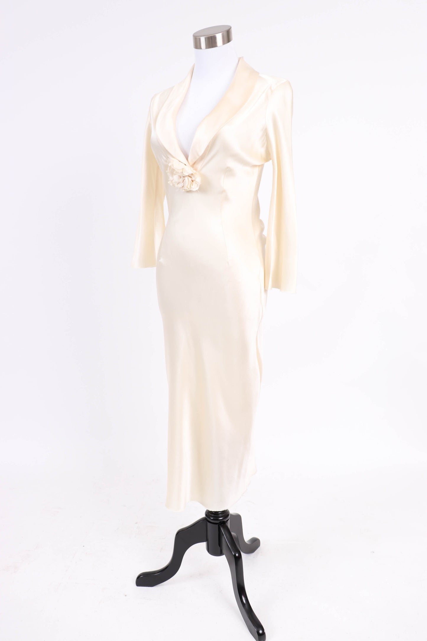 90's Ivory Silk Satin Dress XS/S