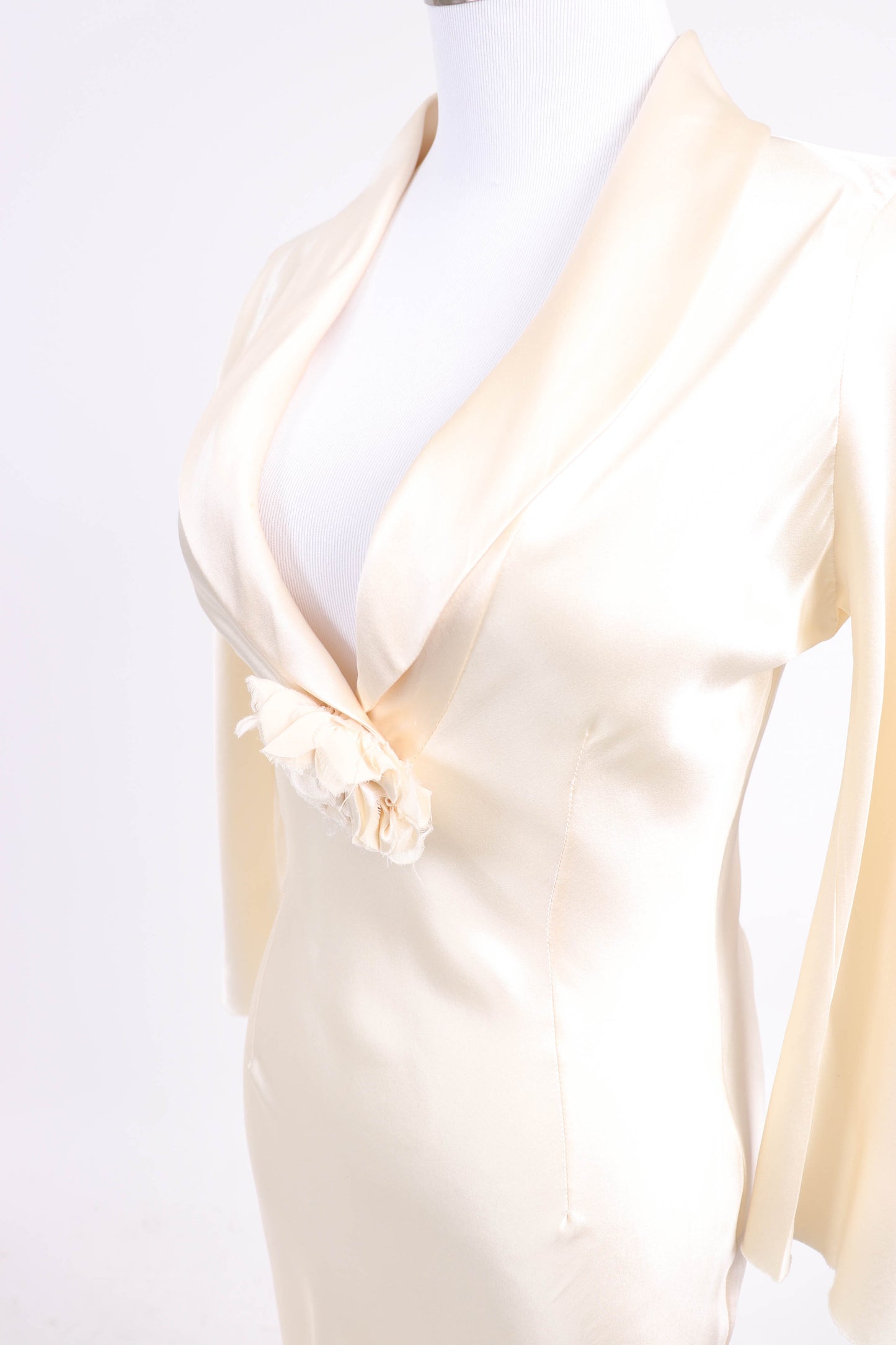 90's Ivory Silk Satin Dress XS/S