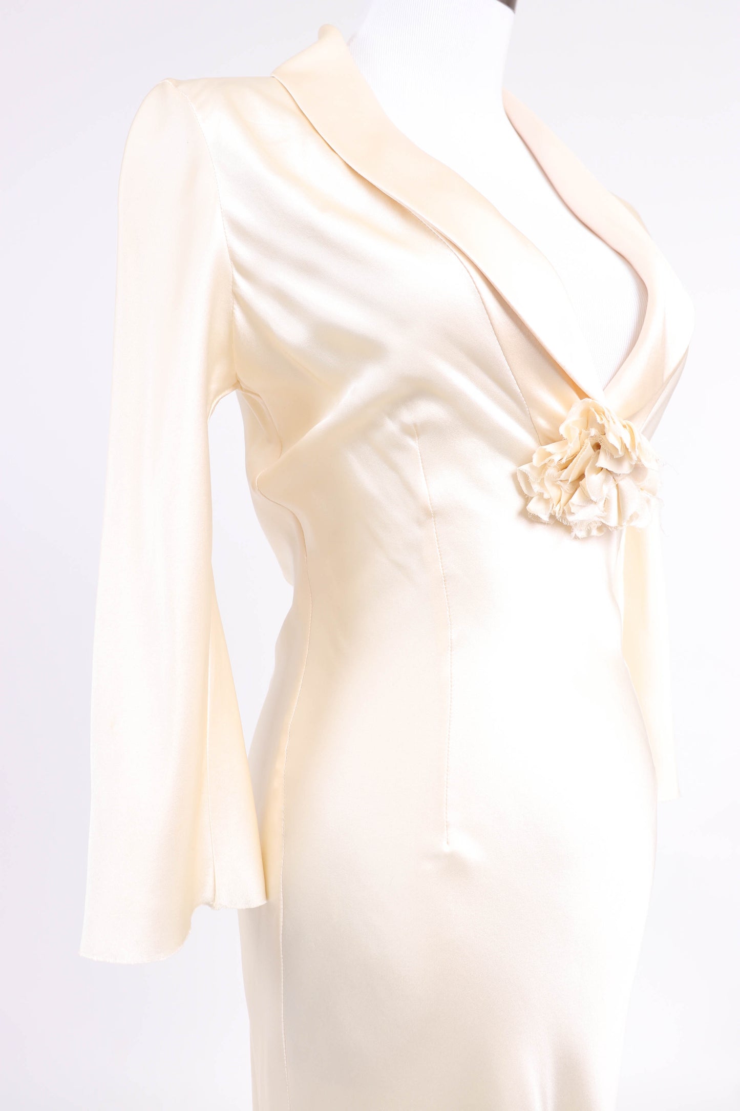 90's Ivory Silk Satin Dress XS/S