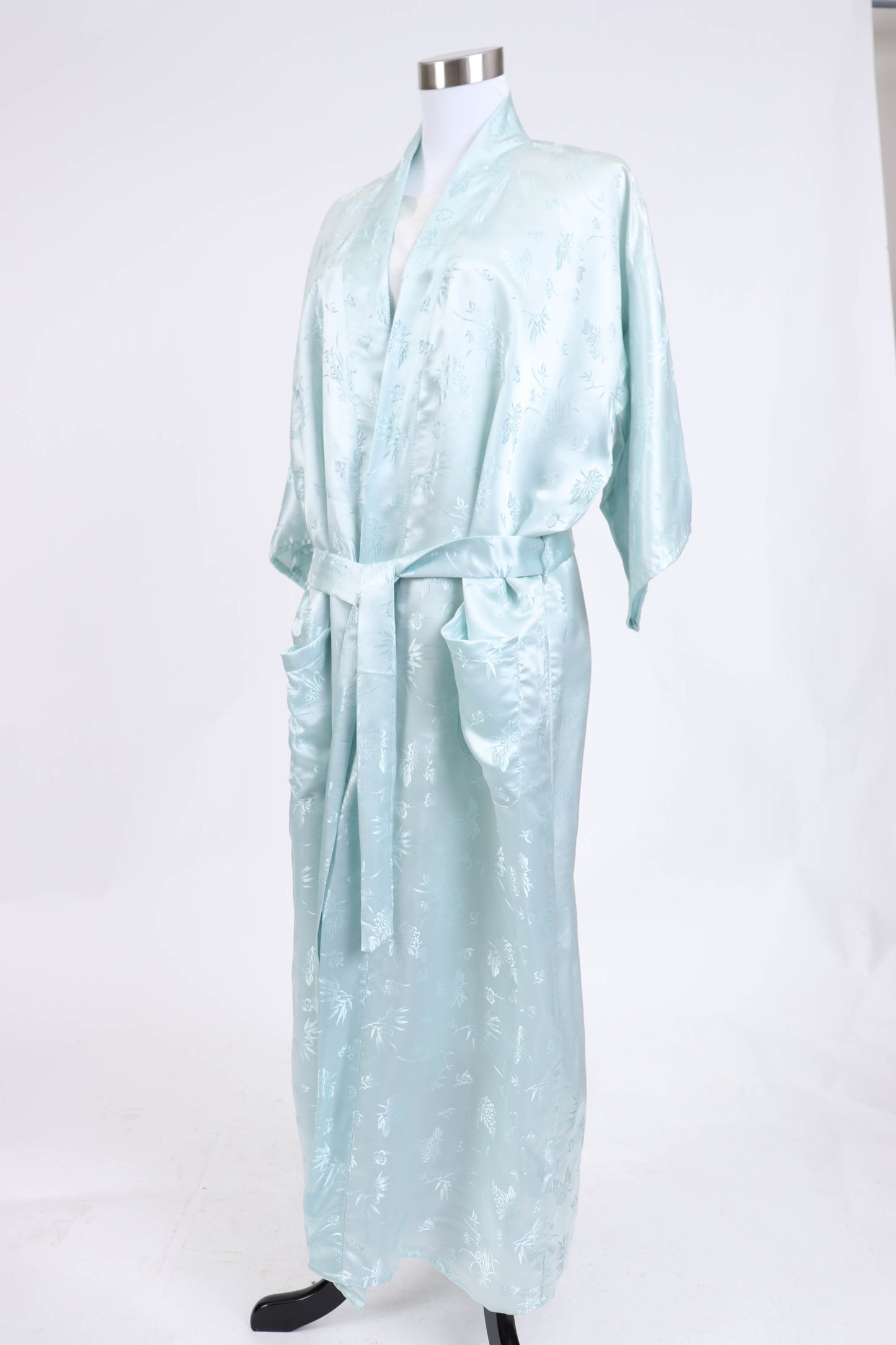 90's Silk Kimono Style Robe/Duster M