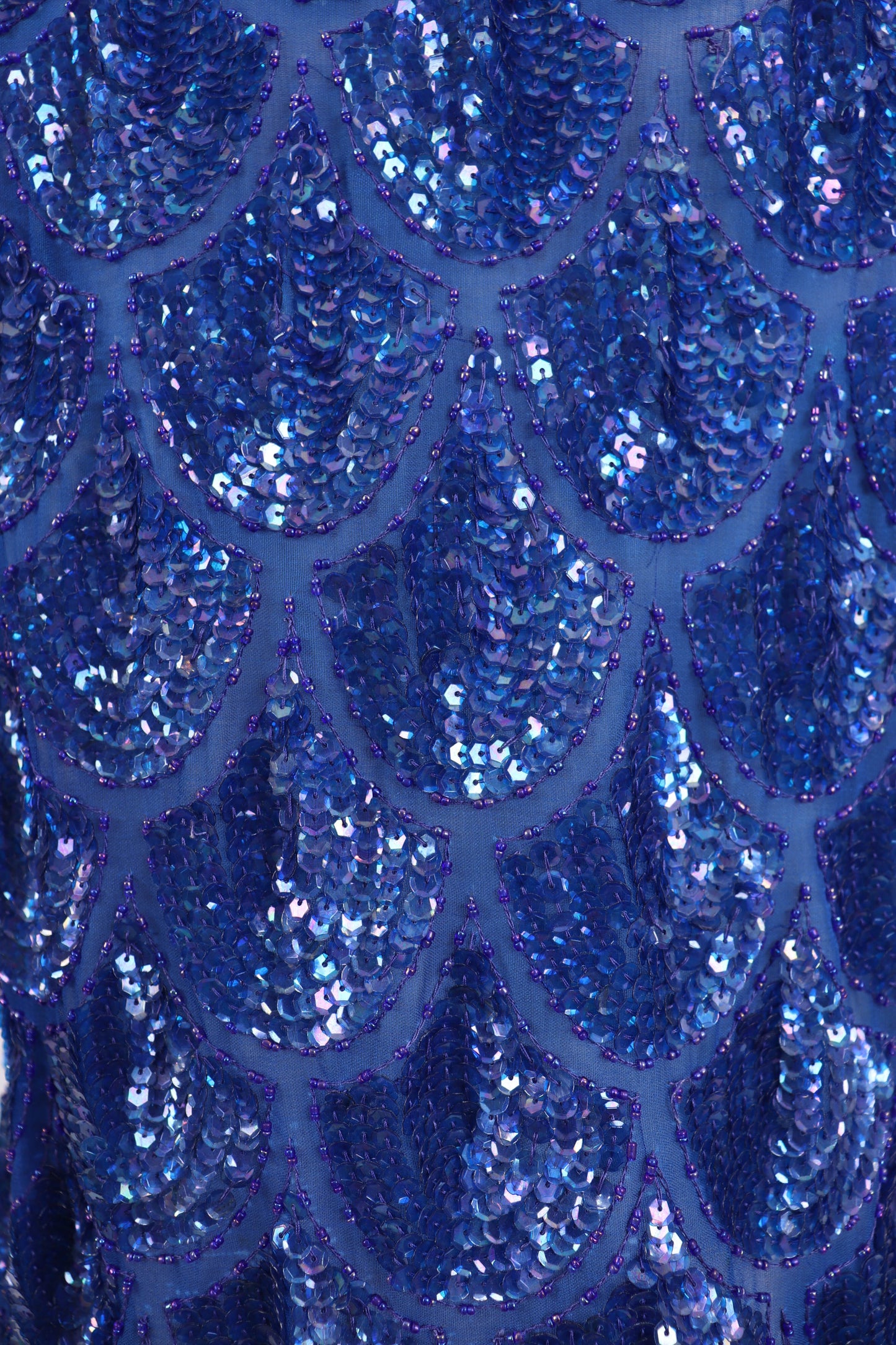 80's Blue Sequined Dress S