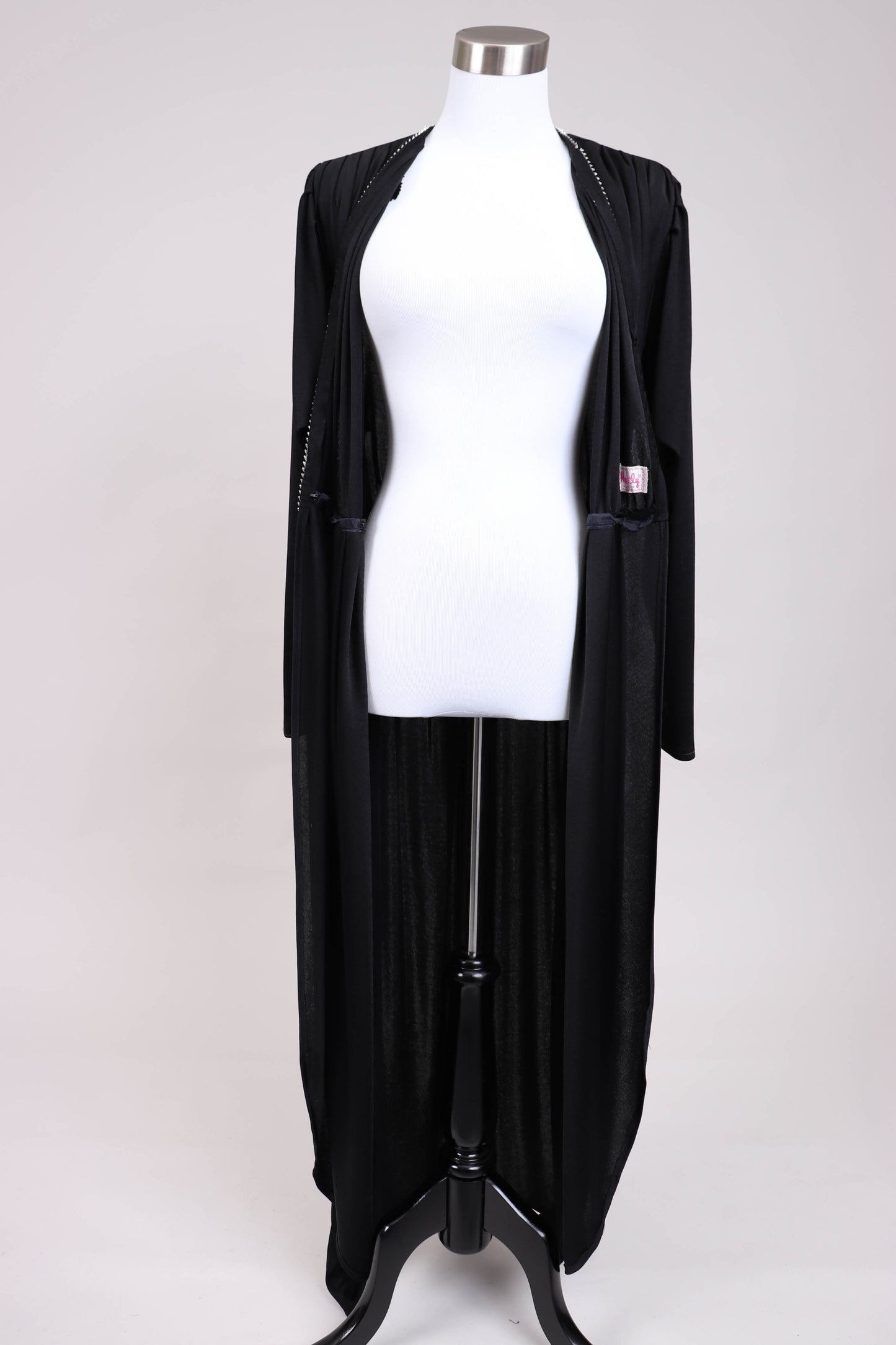 70's Black Wrap Dress XS