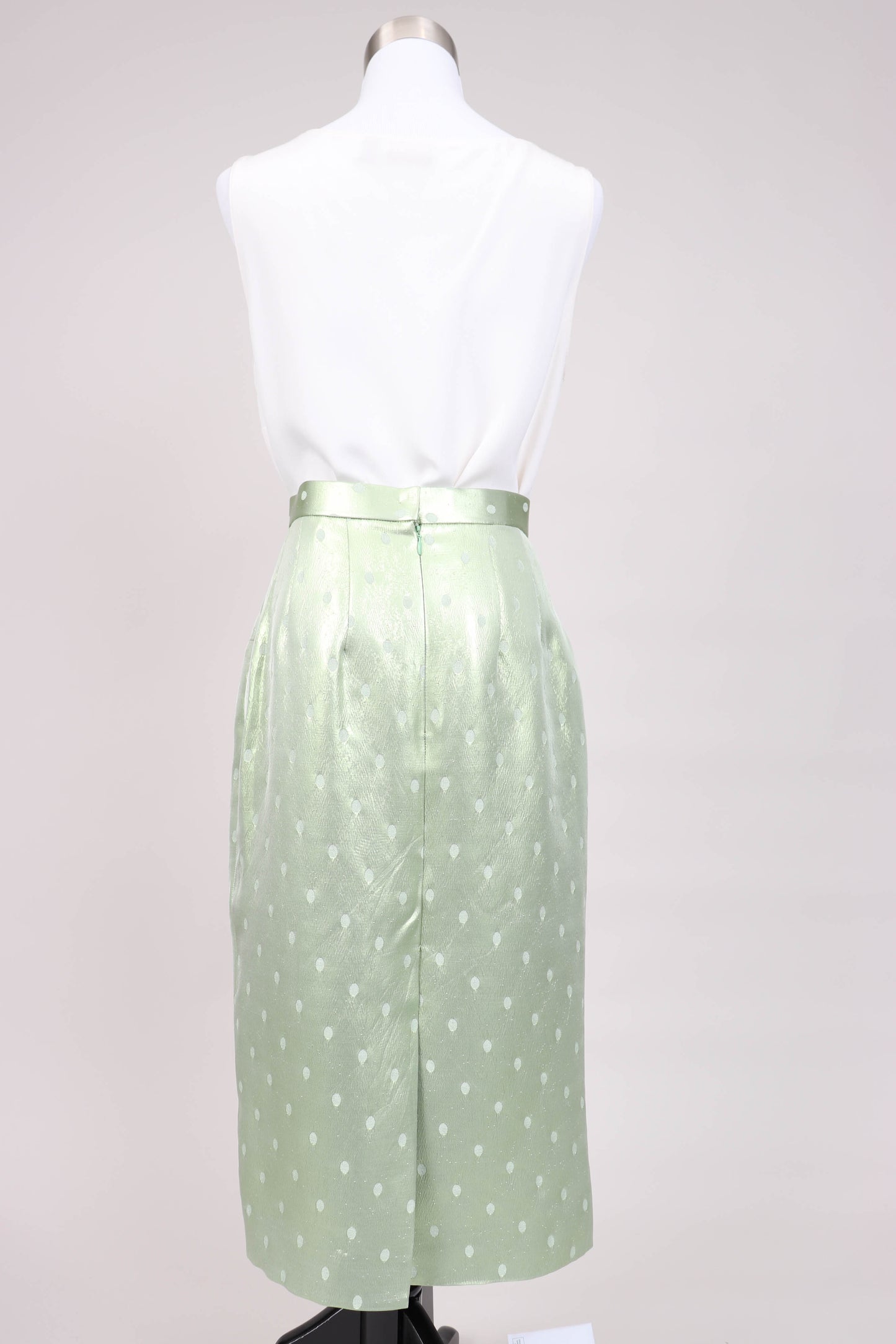 90's Green Silk Skirt S