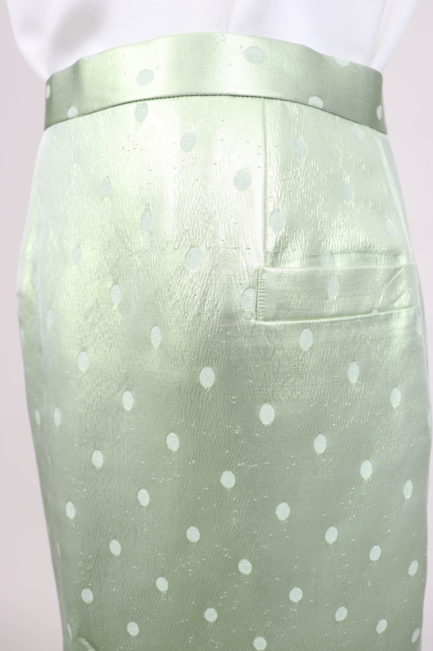 90's Green Silk Skirt S