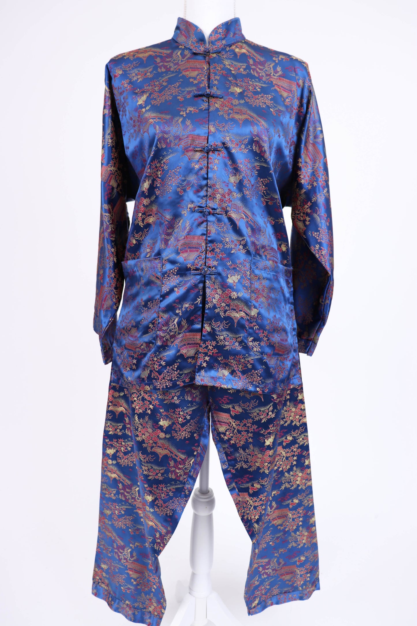 70's Chinese Silk Pajamas M