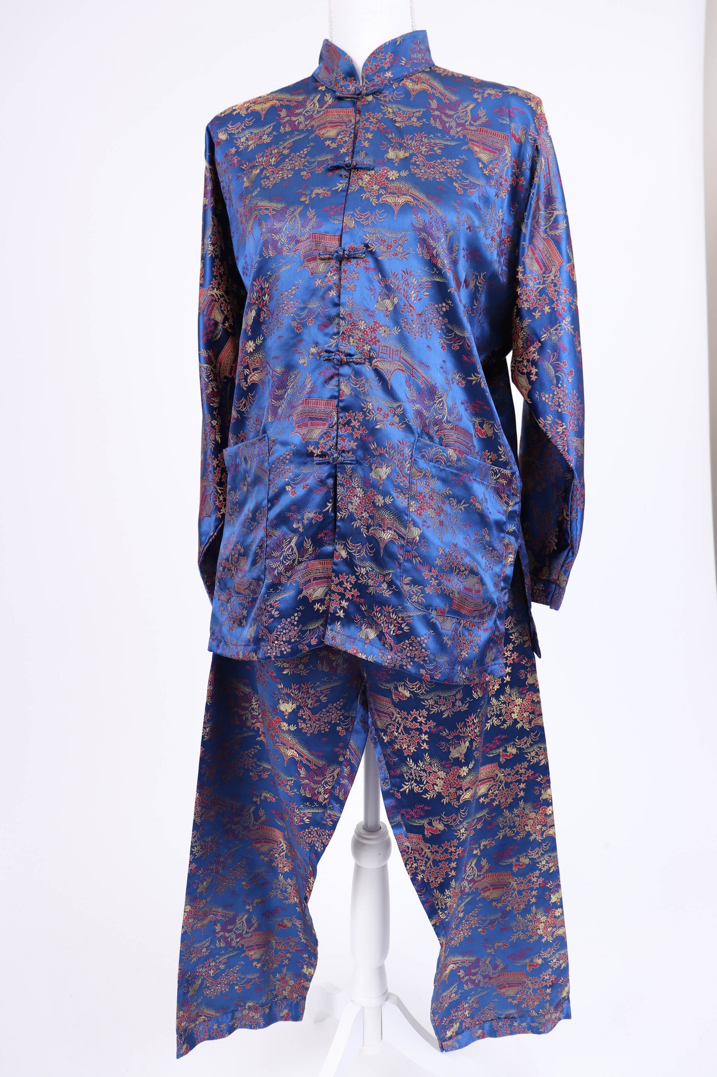 70's Chinese Silk Pajamas M