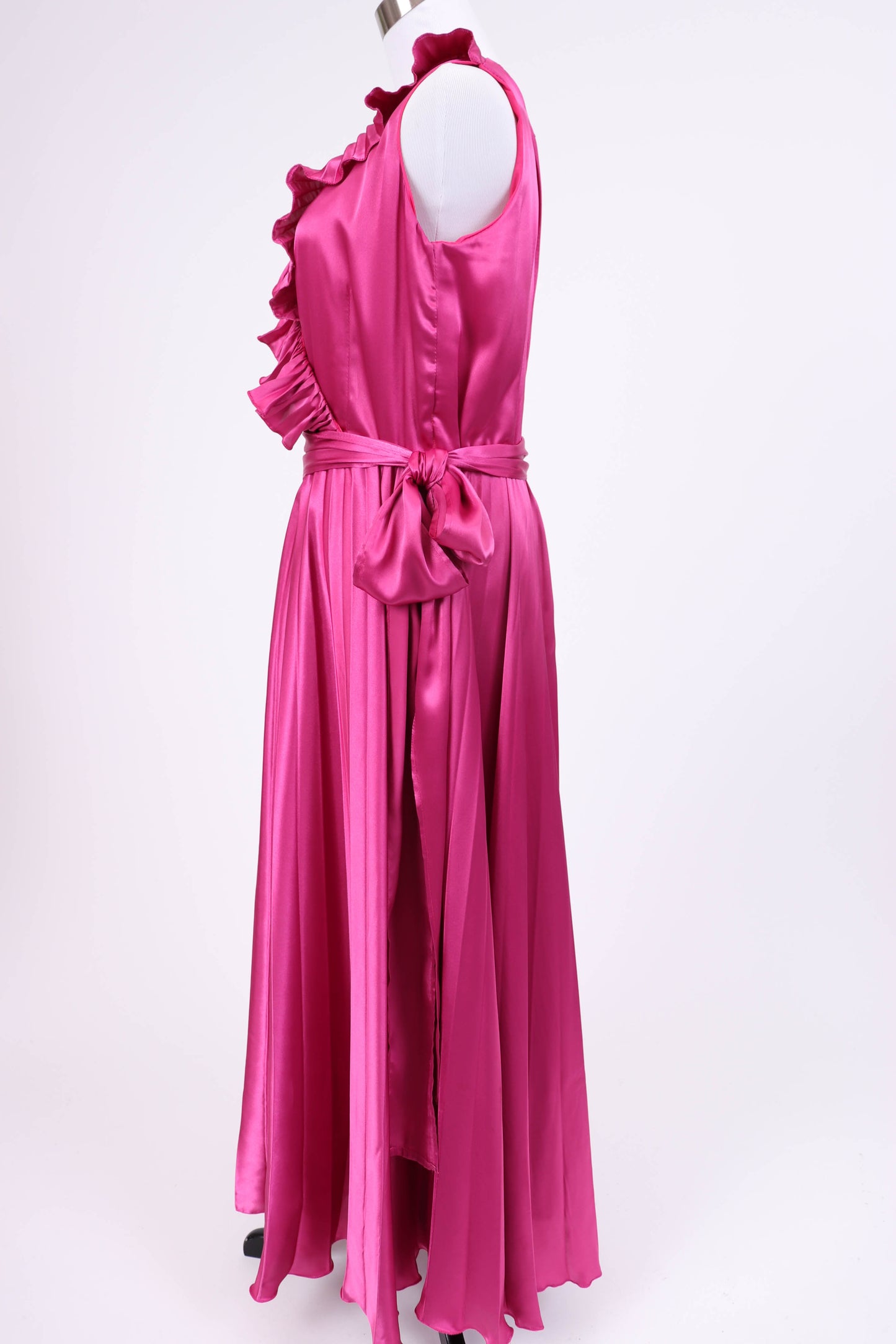 70's Fuchsia Satin Dress L/XL