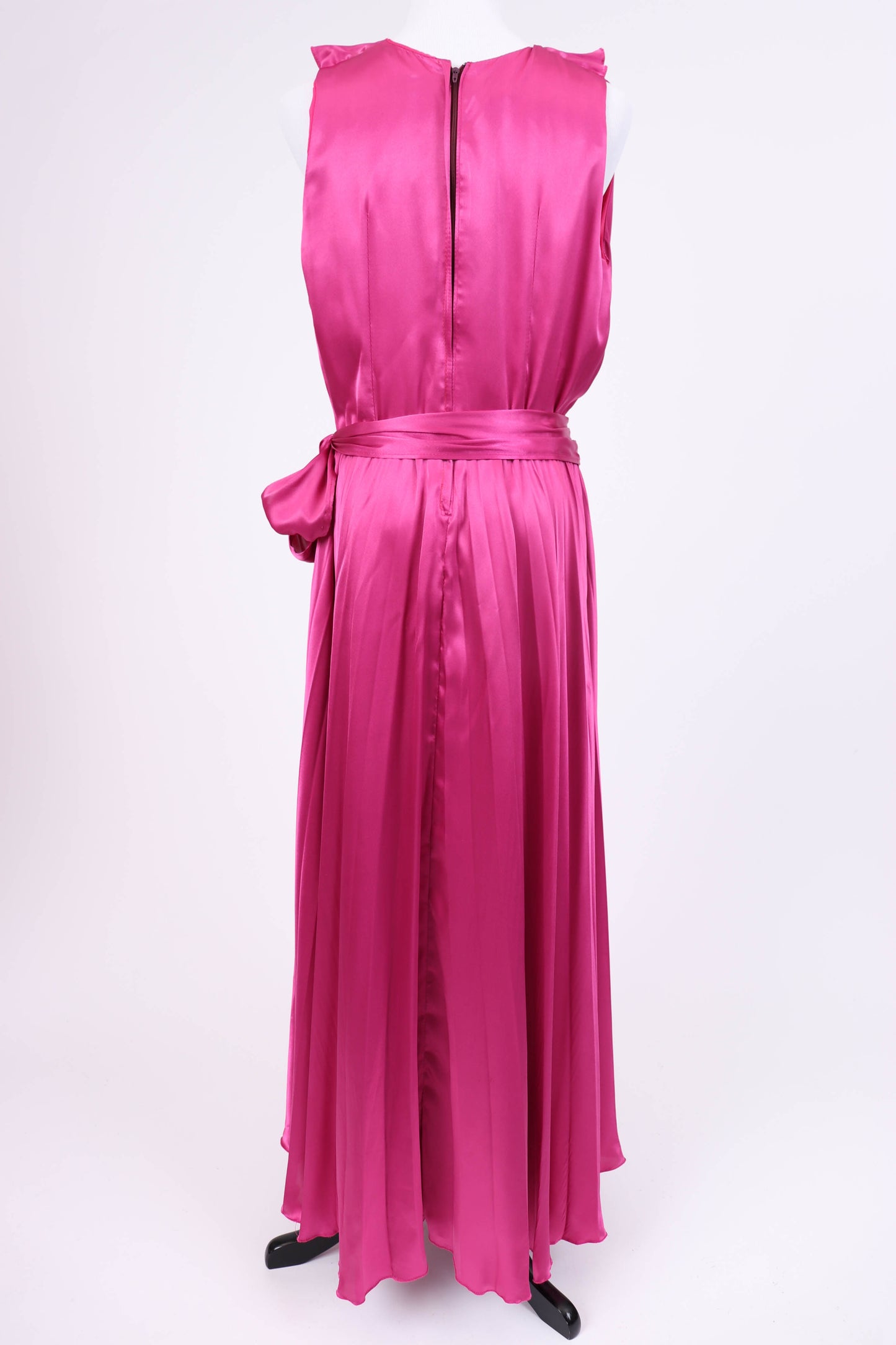 70's Fuchsia Satin Dress L/XL